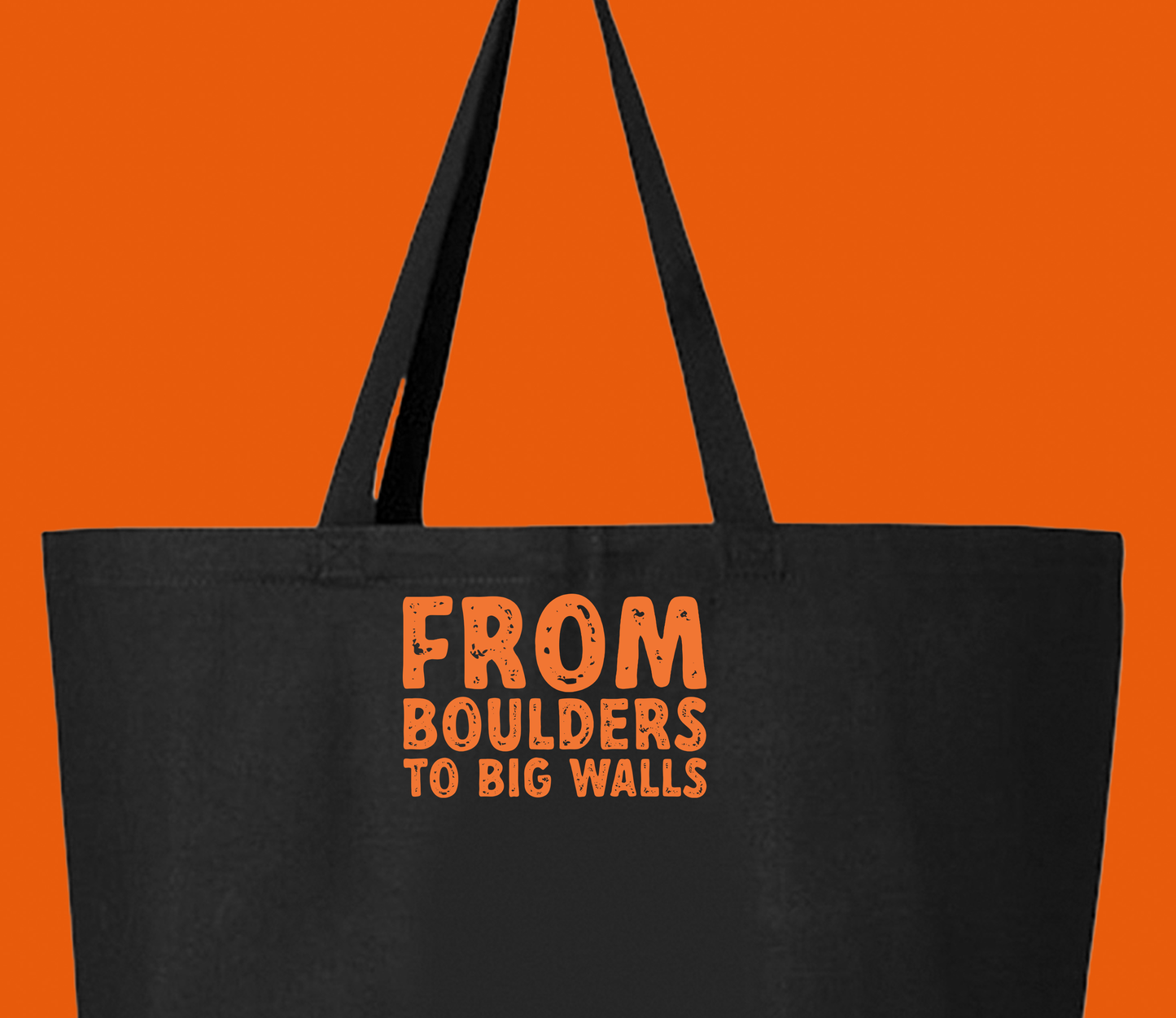 "From Boulders to Big Walls" Orange Tote Bag