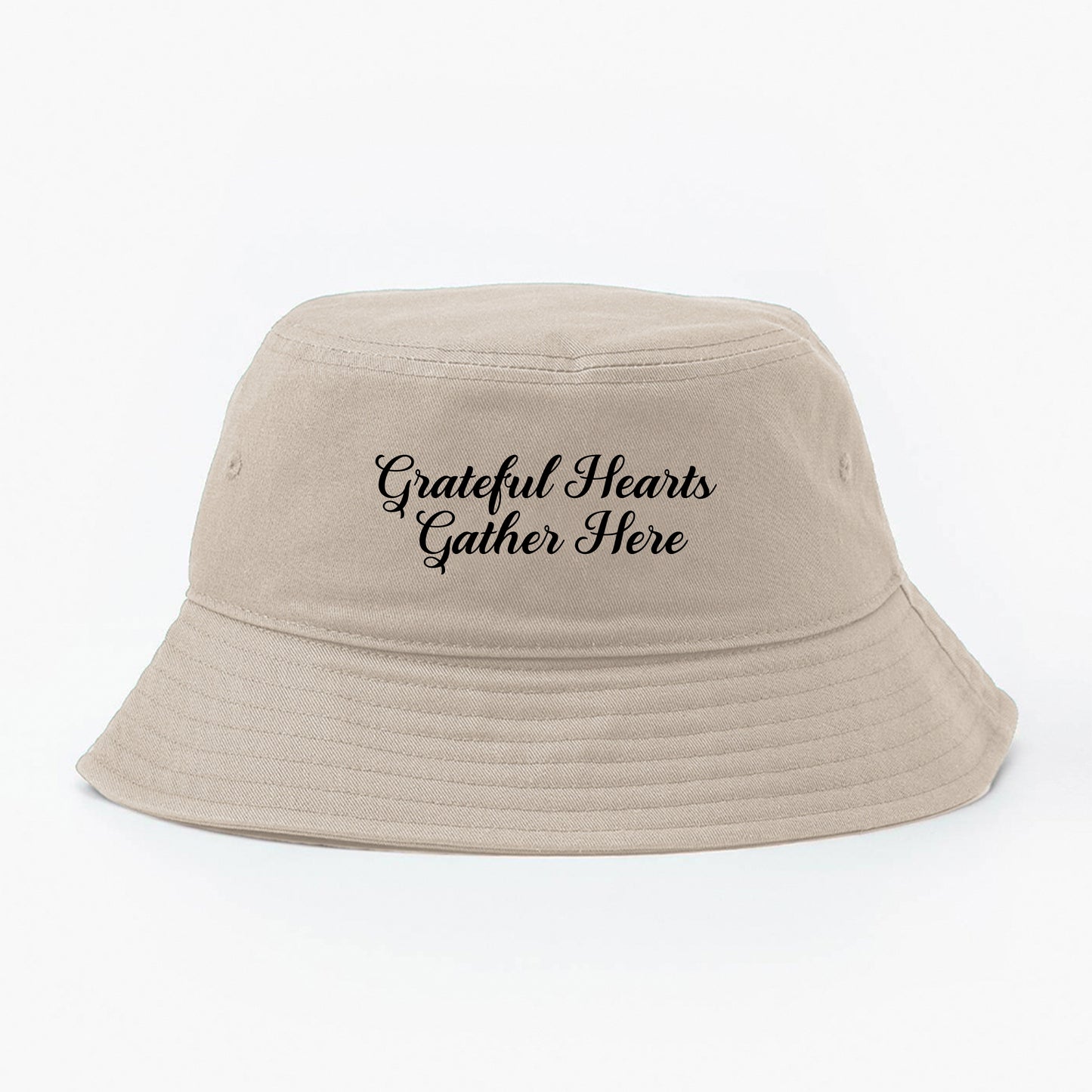 Grateful Hearts Gather Here Black Bucket Hat