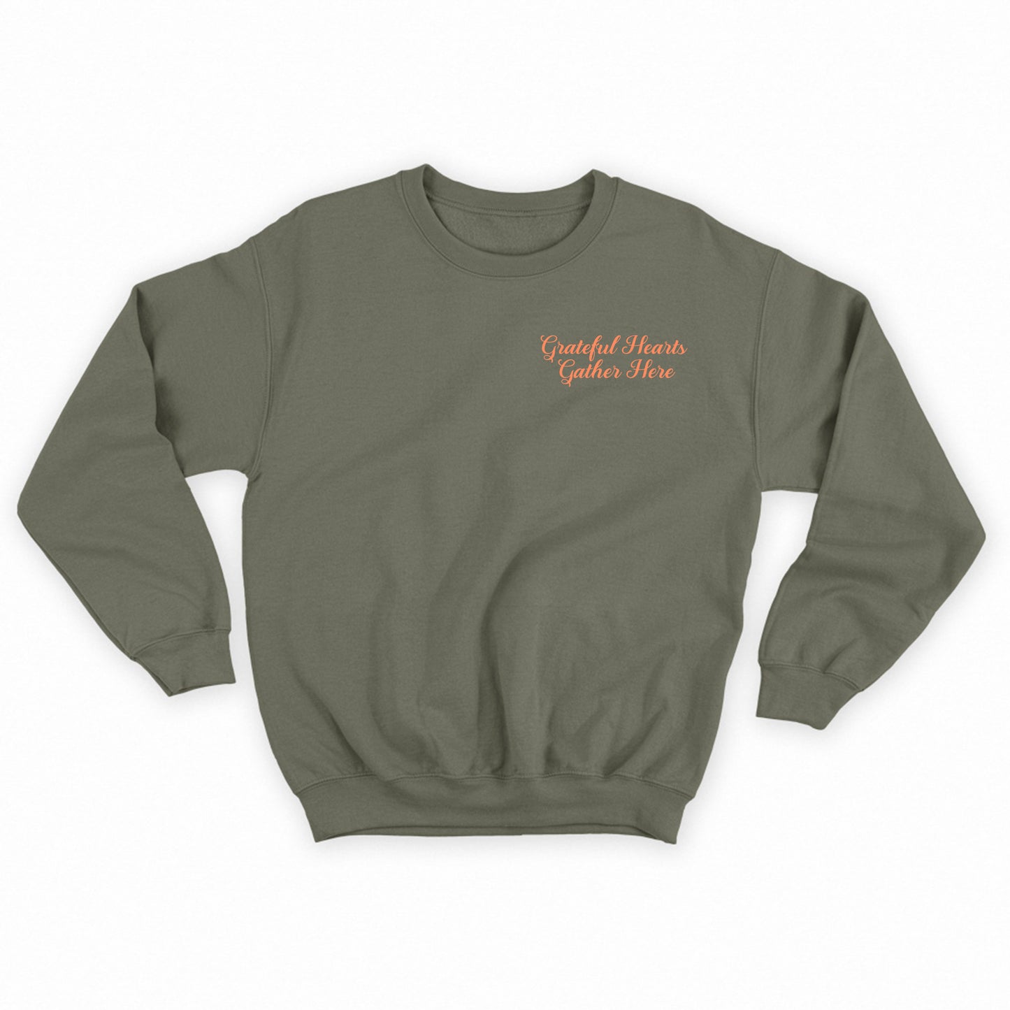 Grateful Hearts Gather Here Peach Sweatshirt