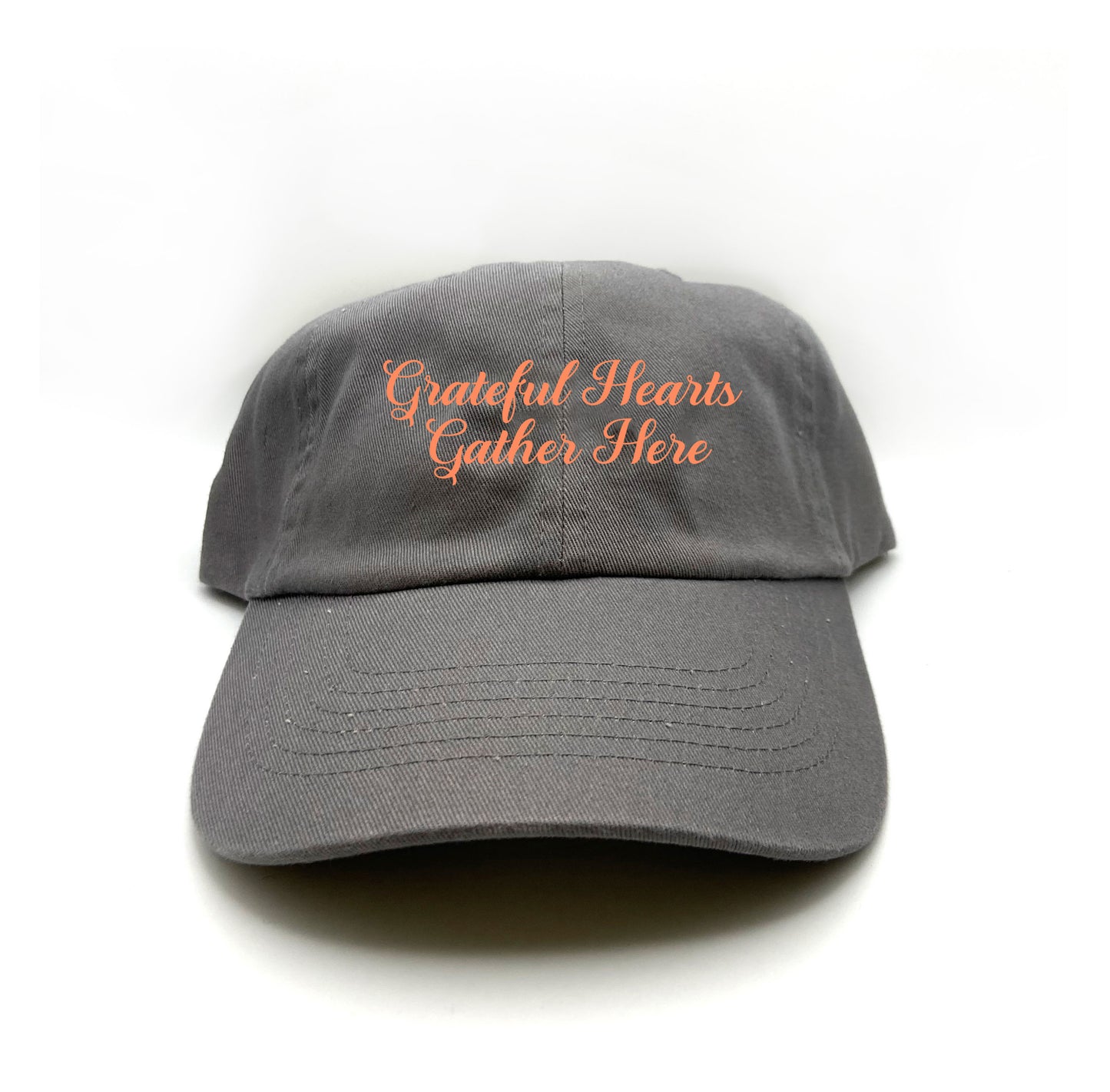 Grateful Hearts Gather Here Peach Dad Hat