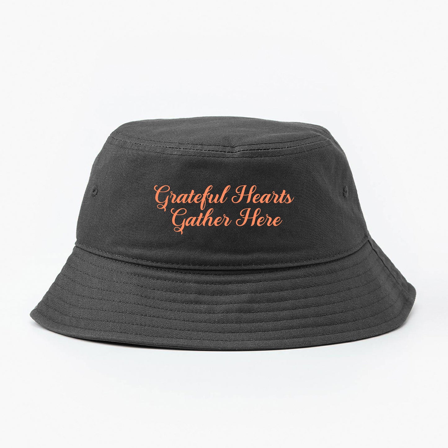 Grateful Hearts Gather Here Peach Bucket Hat
