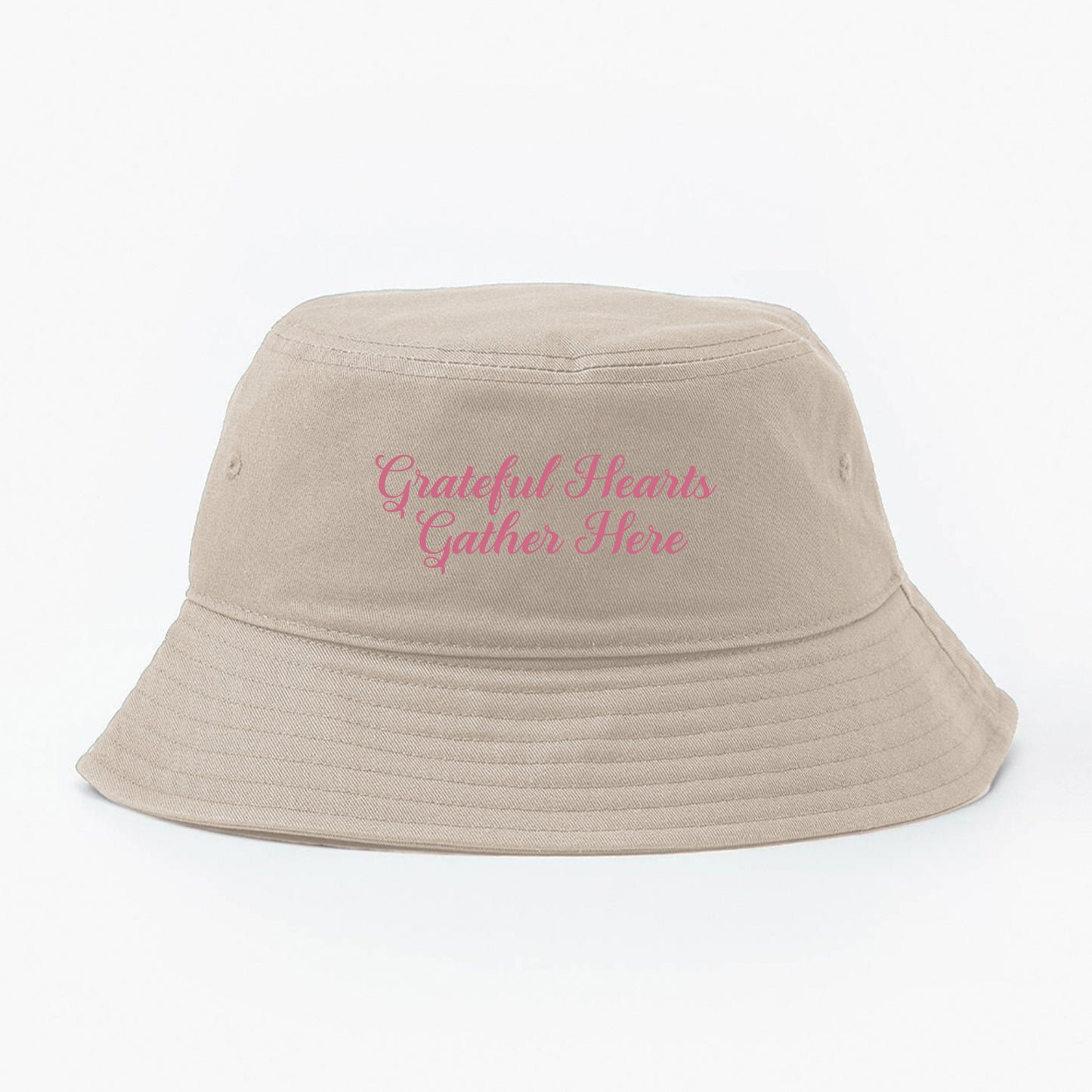 Grateful Hearts Gather Here Pink Violet Bucket Hat