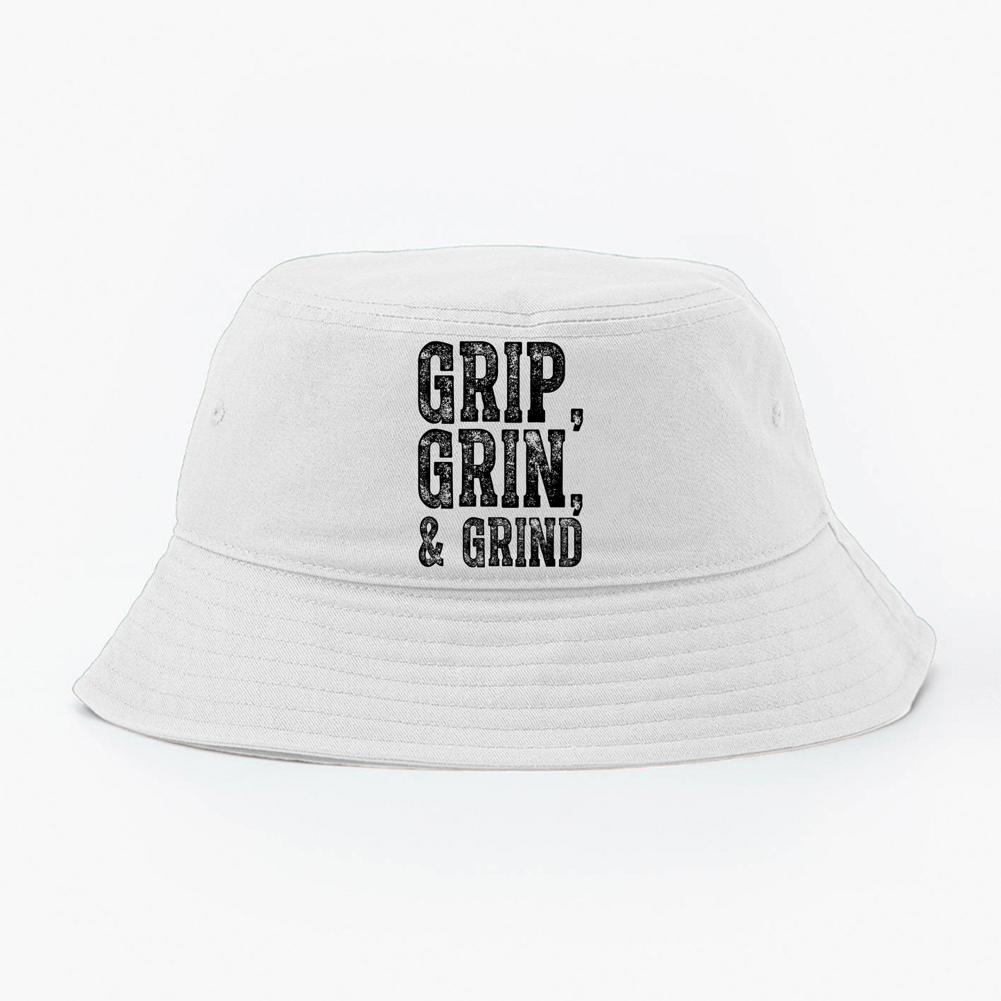 "Grip, Grin, & Grind" Black Bucket Hat