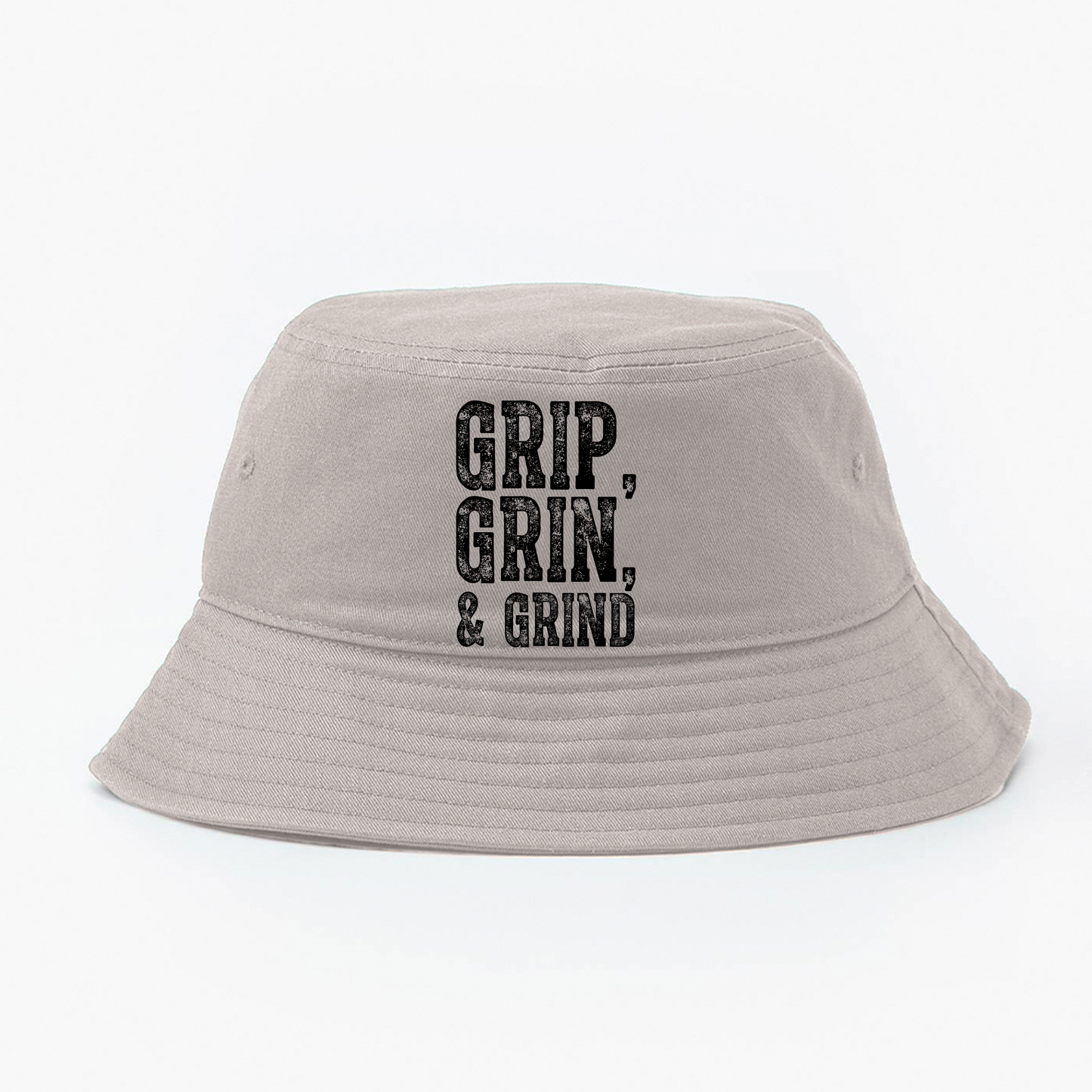 "Grip, Grin, & Grind" Black Bucket Hat