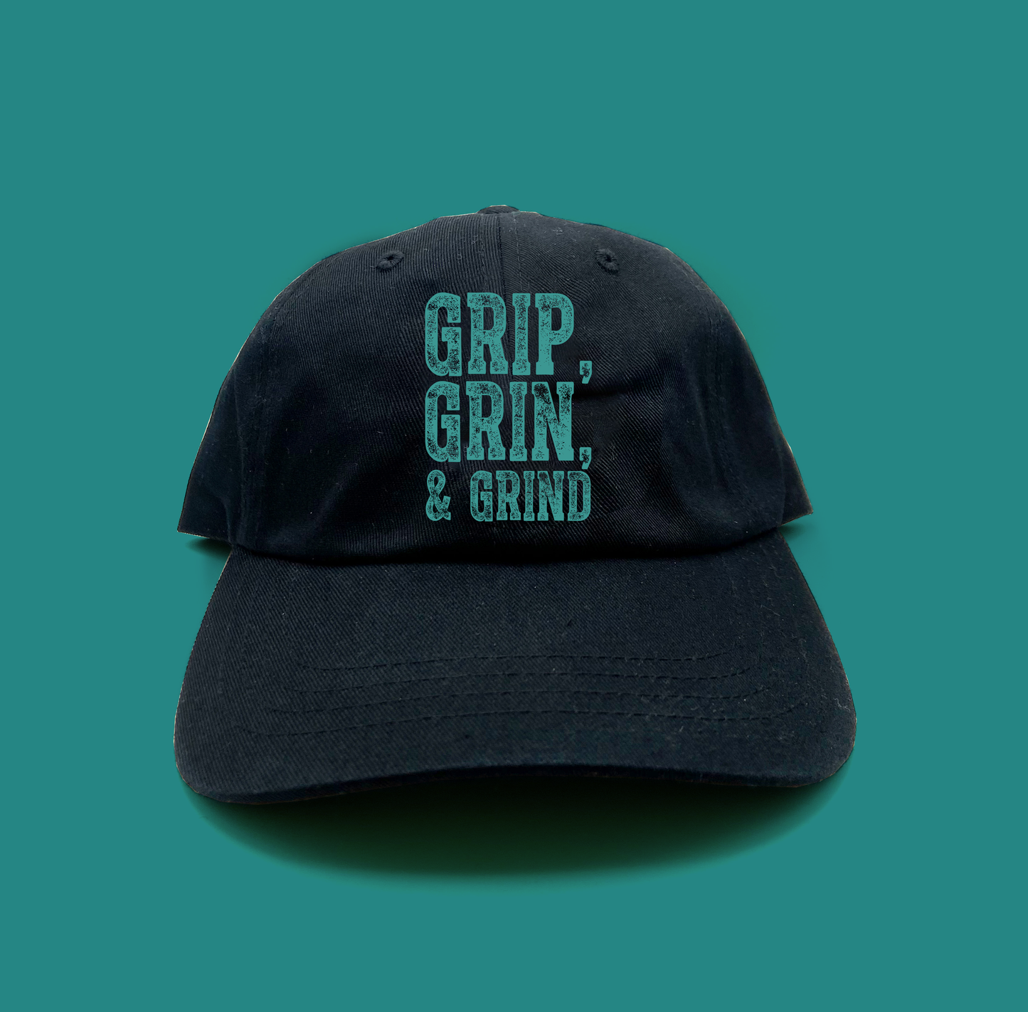 "Grip, Grin, & Grind" Green Dad Hat