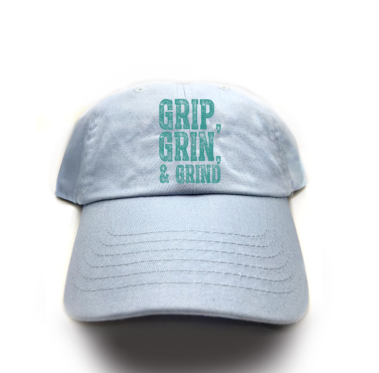"Grip, Grin, & Grind" Green Dad Hat