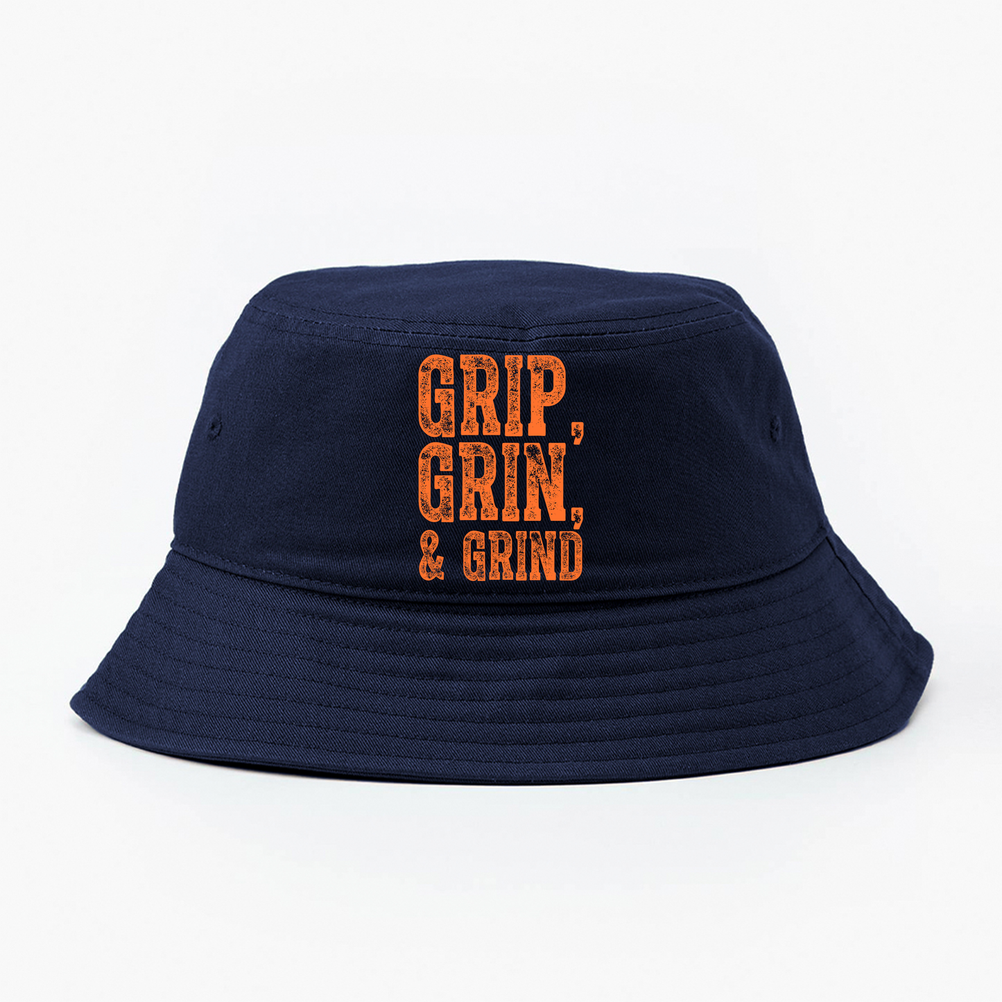 "Grip, Grin, & Grind" Orange Bucket Hat
