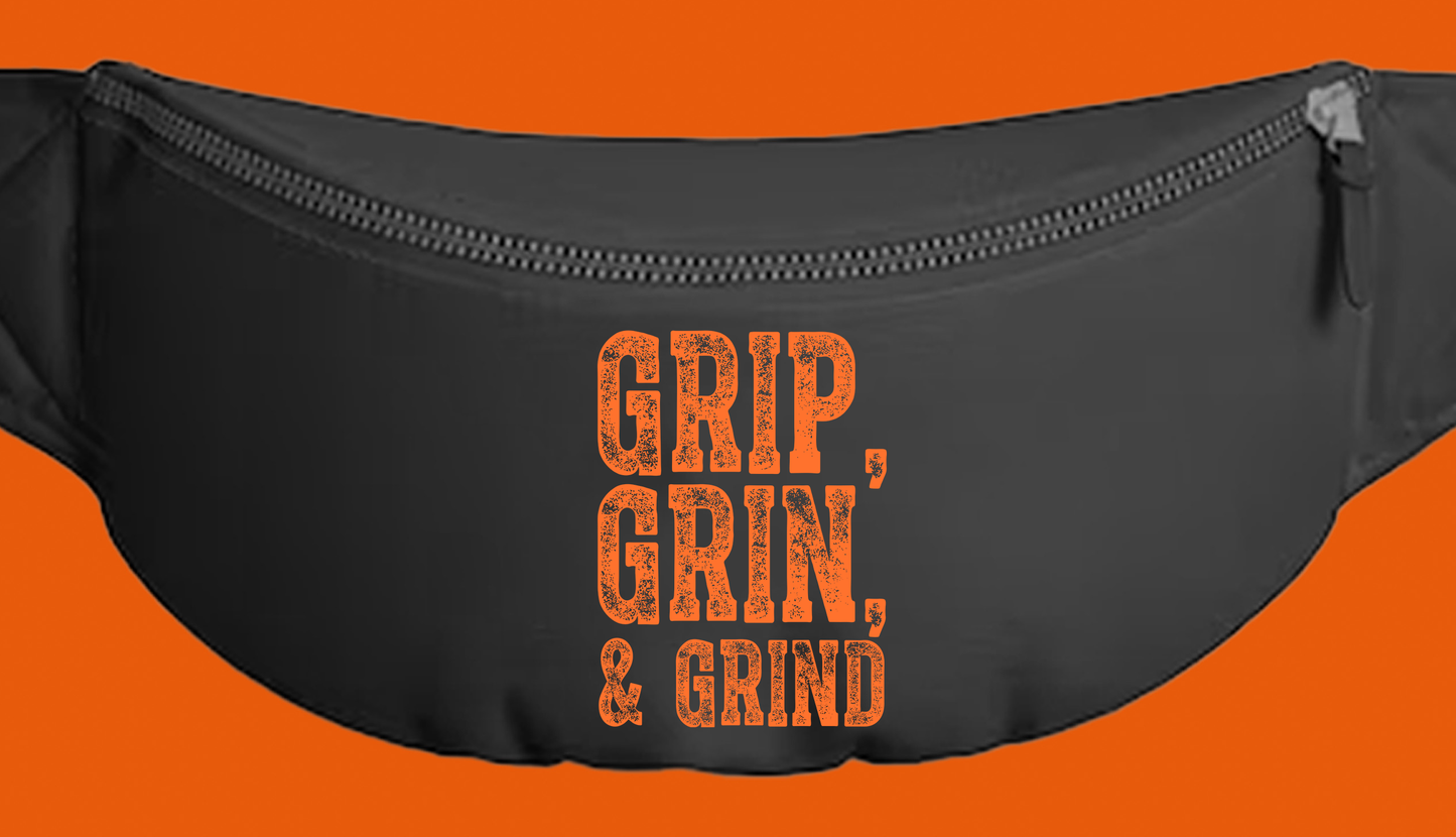 "Grip, Grin, & Grind" Orange Fanny Pack