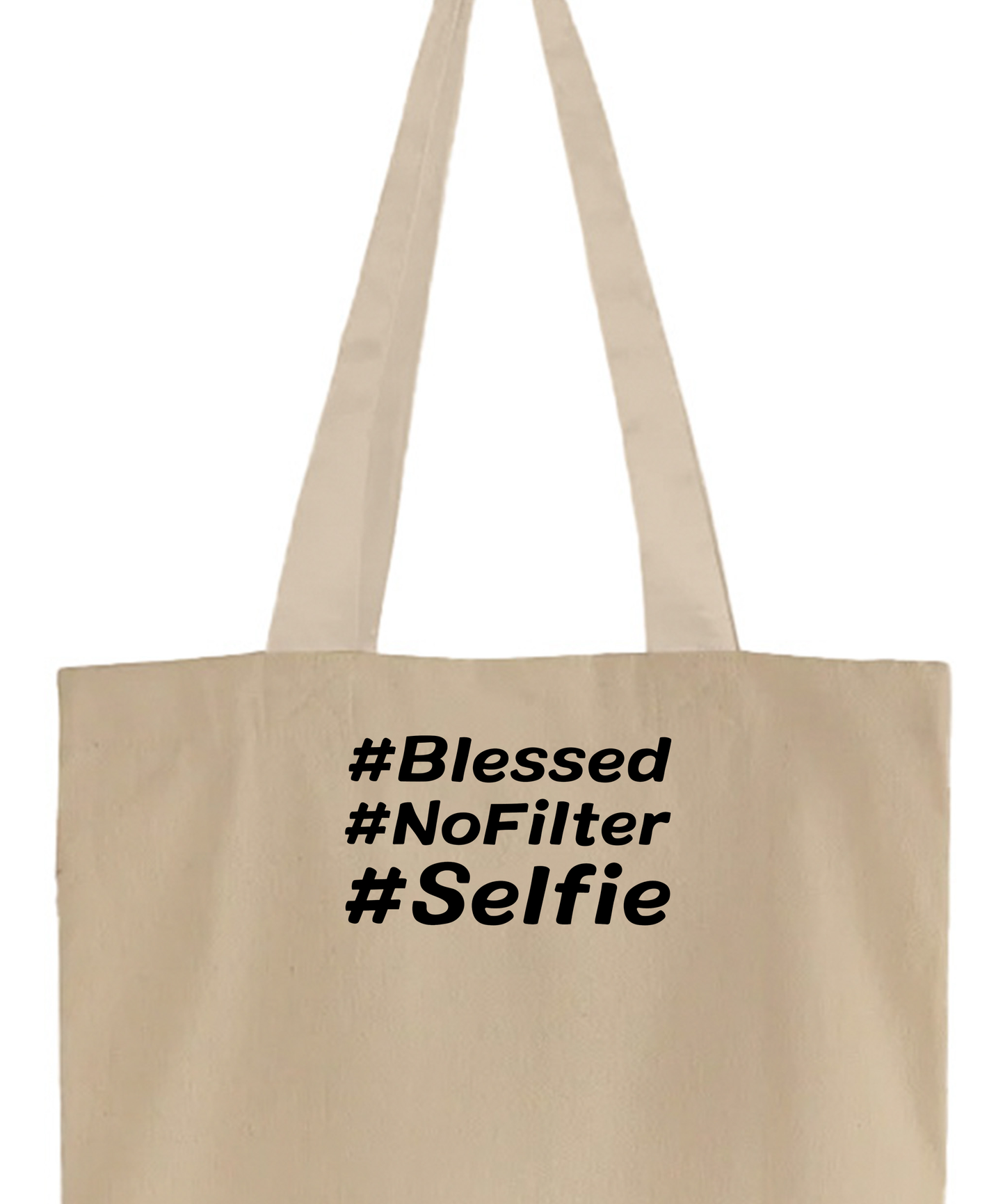 #Blessed #NoFilter #Selfie Black Tote Bag