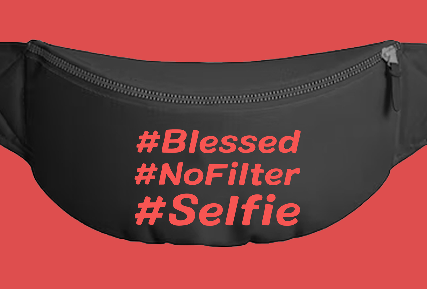 #Blessed #NoFilter #Selfie Pink Fanny Pack