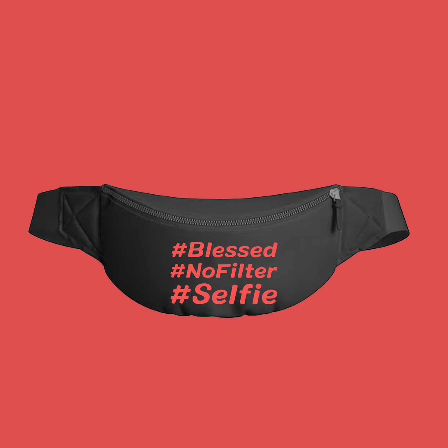 #Blessed #NoFilter #Selfie Pink Fanny Pack