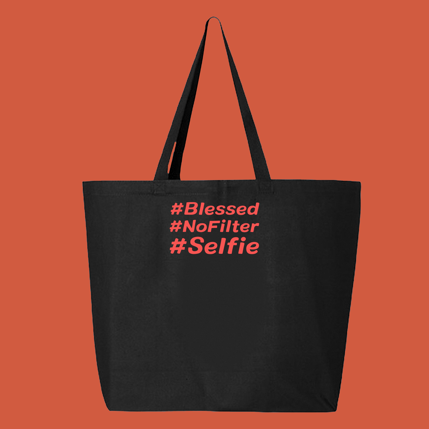 #Blessed #NoFilter #Selfie Pink Tote Bag
