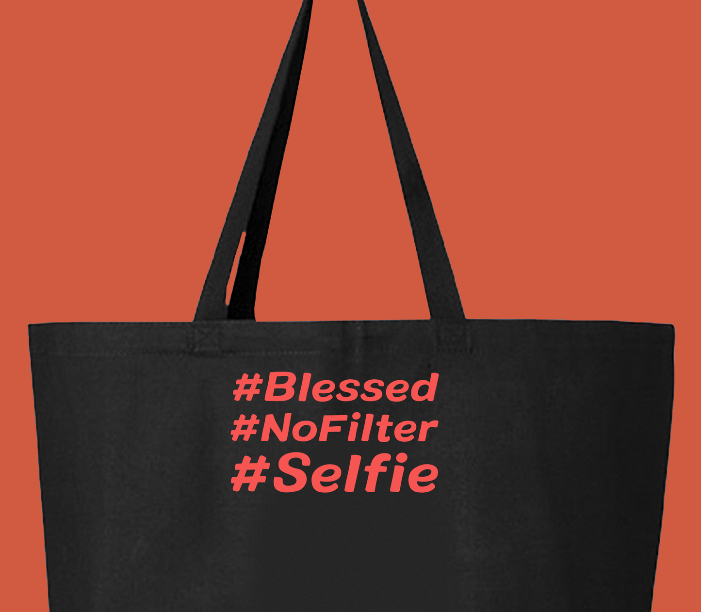 #Blessed #NoFilter #Selfie Pink Tote Bag