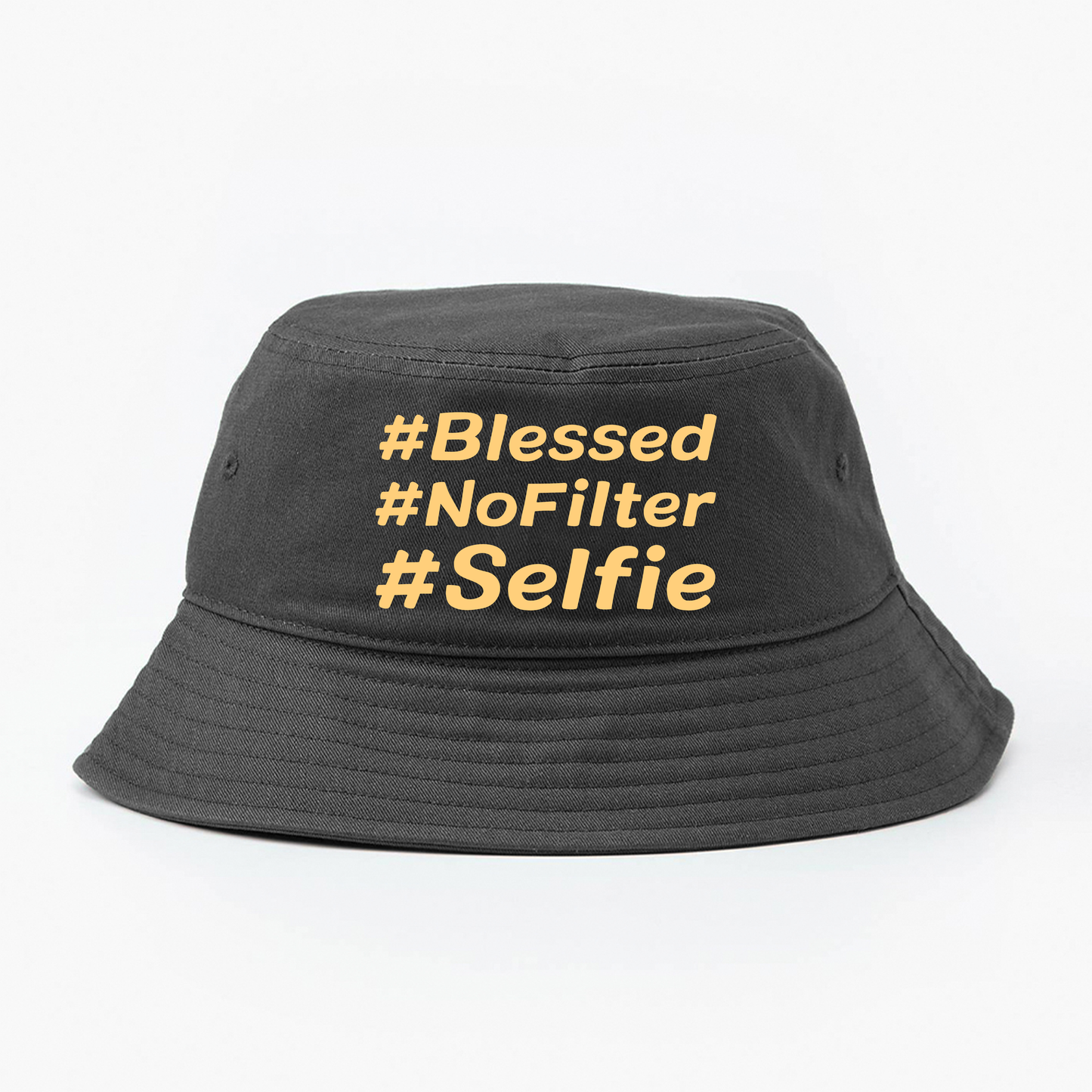 #Blessed #NoFilter #Selfie Yellow Bucket Hat