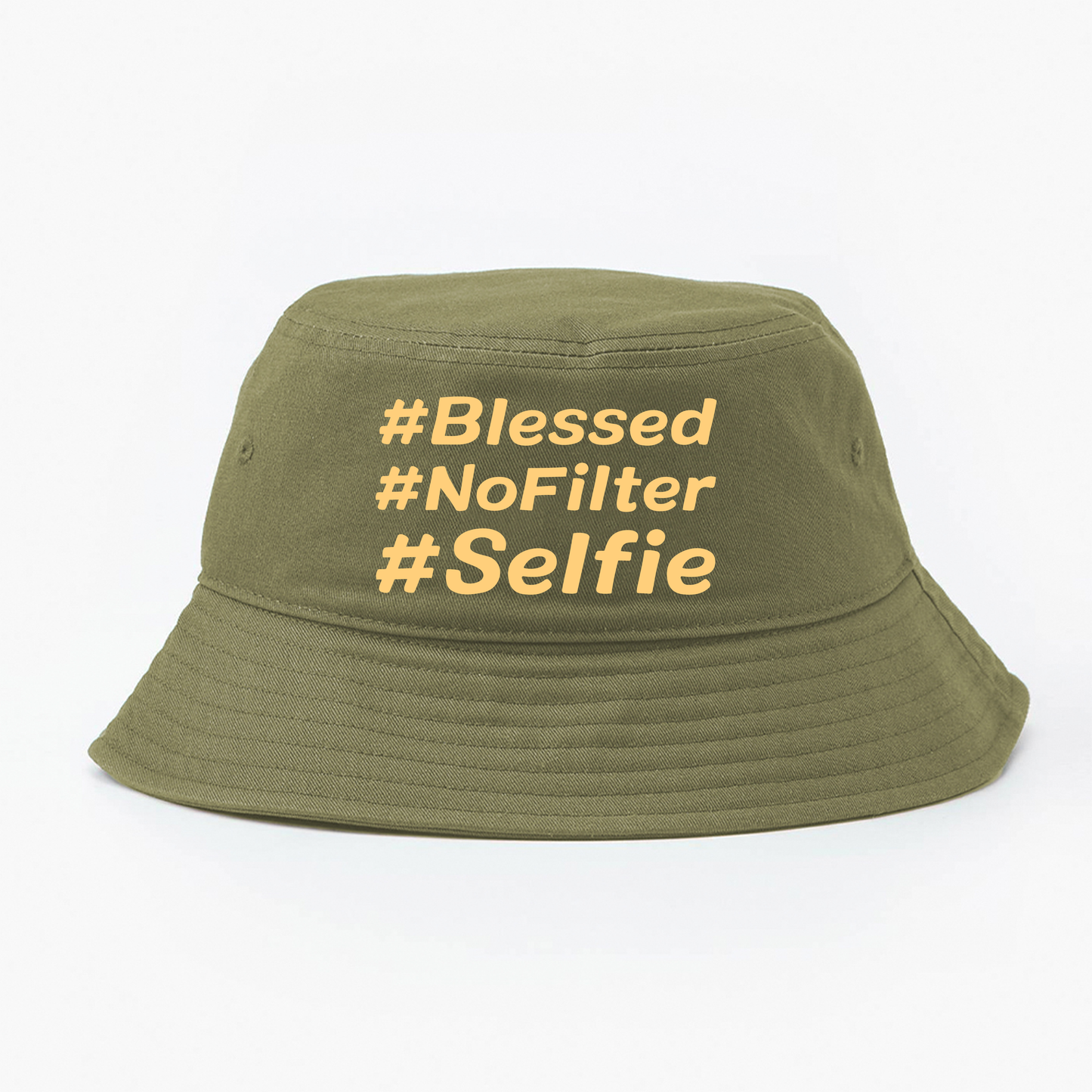 #Blessed #NoFilter #Selfie Yellow Bucket Hat