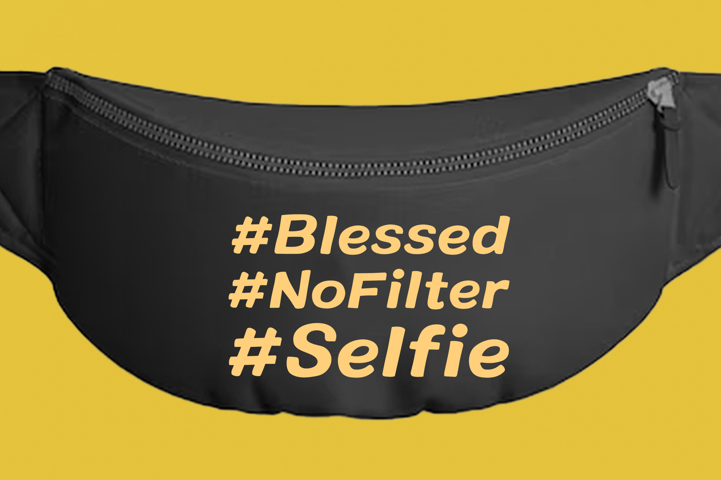 #Blessed #NoFilter #Selfie Yellow Fanny Pack