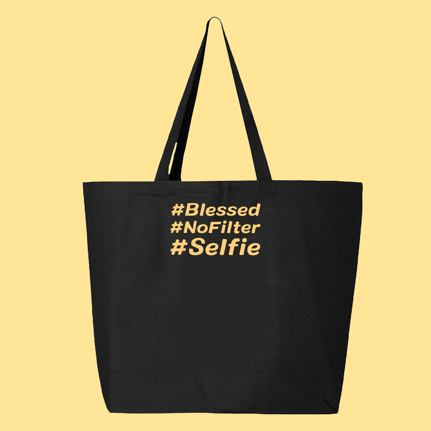 #Blessed #NoFilter #Selfie Yellow Tote Bag