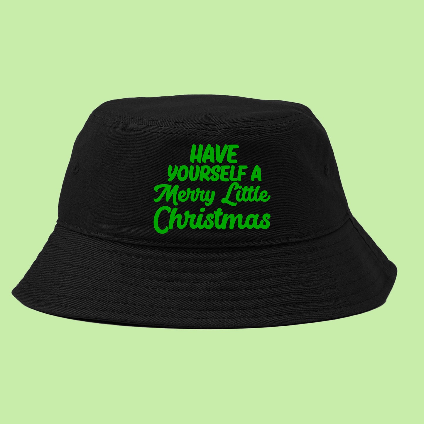 "Have Yourself a Merry Little Christmas" Green Bucket Hat