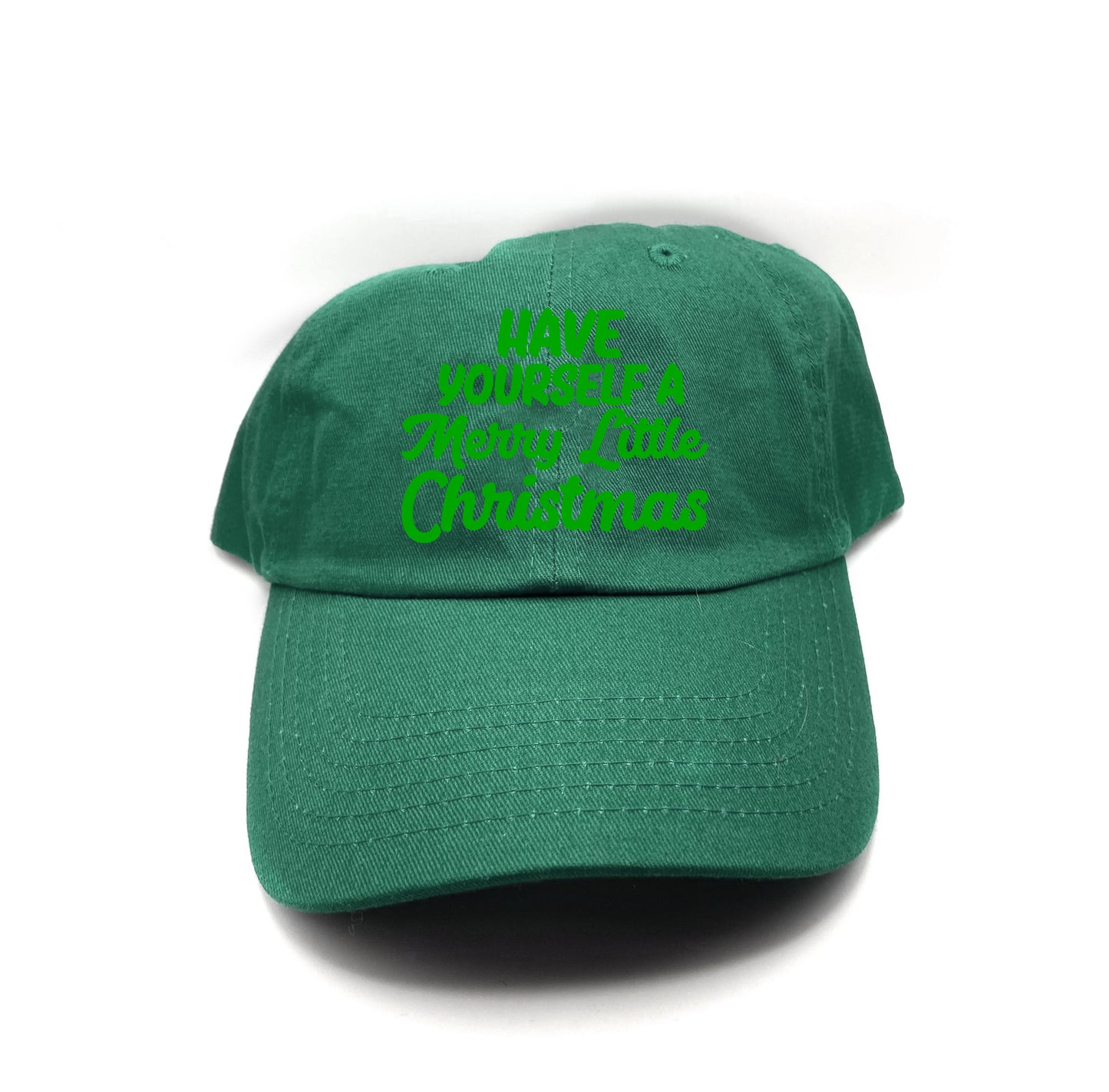 "Have Yourself a Merry Little Christmas" Green Dad Hat
