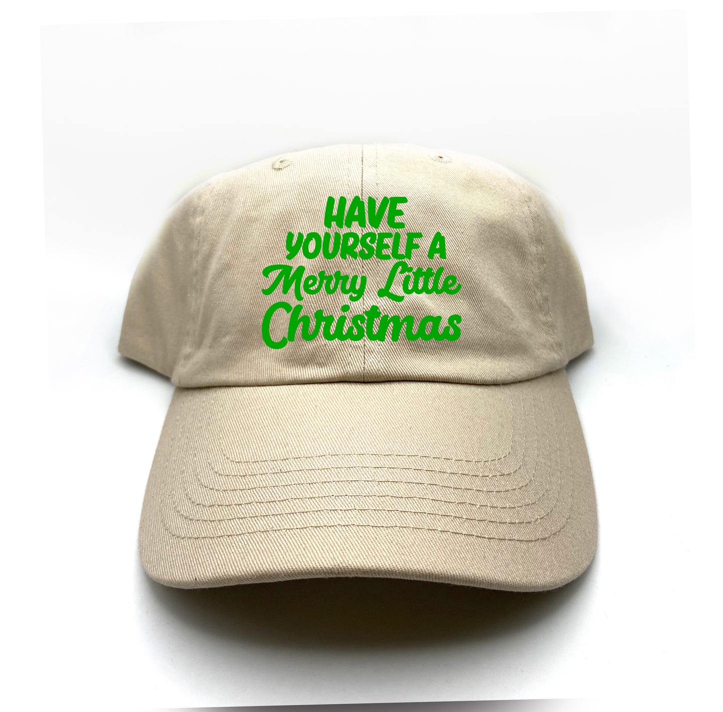"Have Yourself a Merry Little Christmas" Green Dad Hat