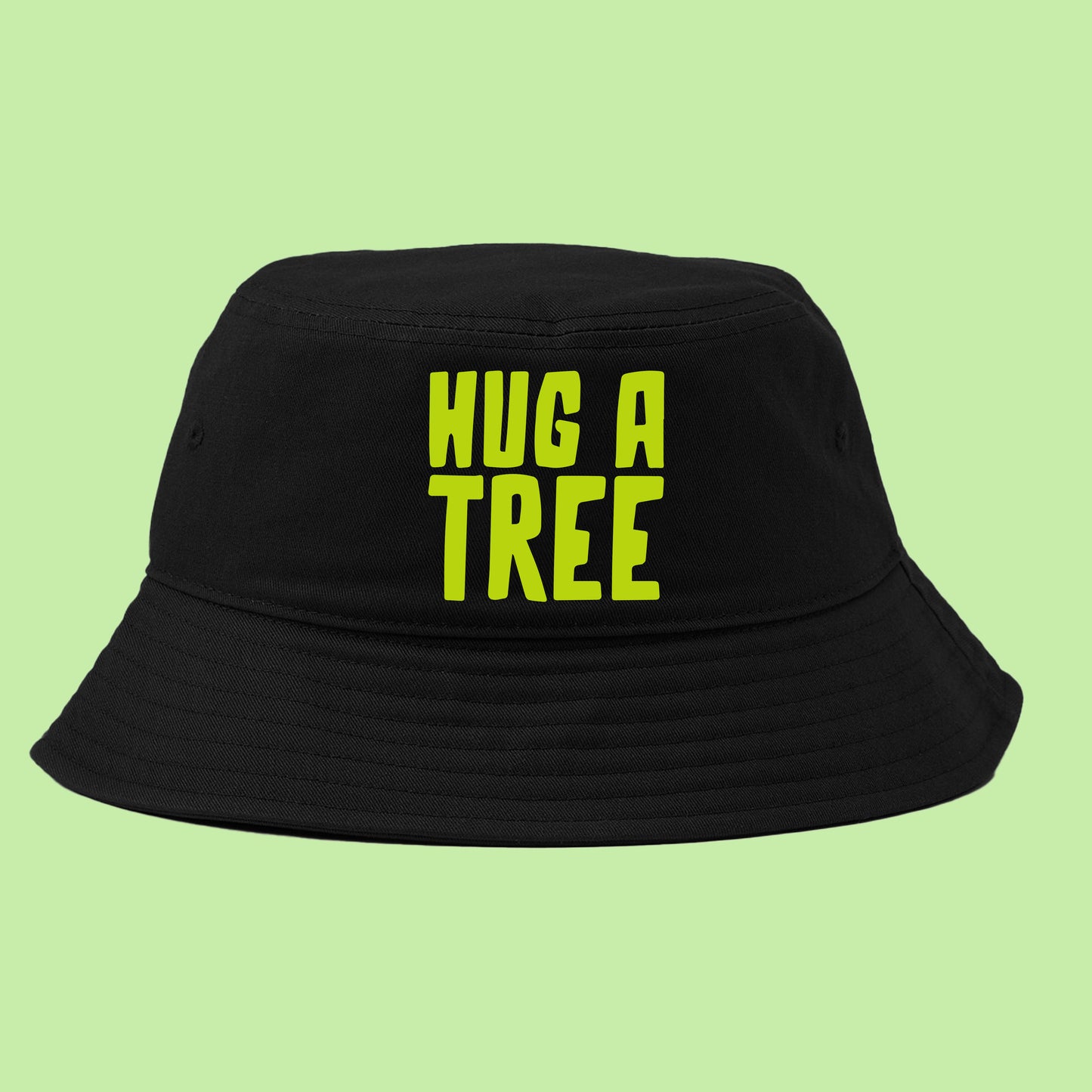 Hug a Tree Yellow Green Bucket Hat