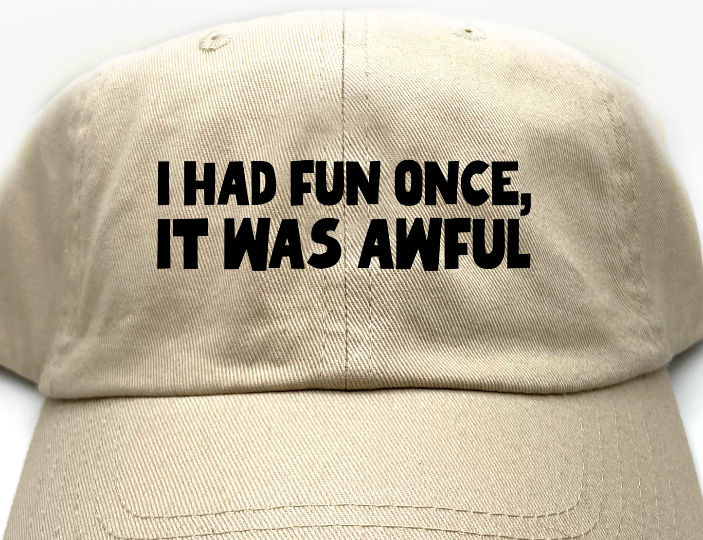 I Had Fun Once, It Was Awful Black Dad Hat