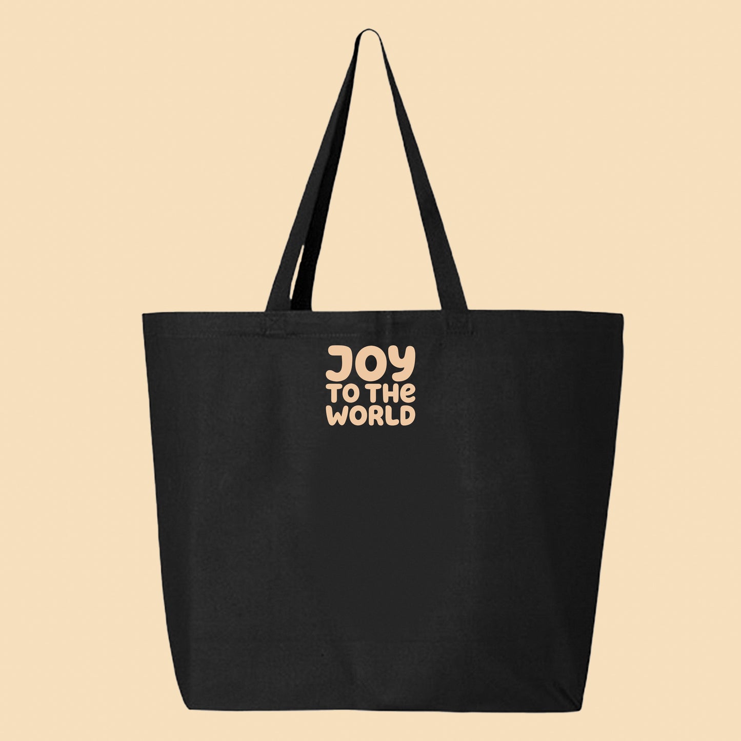"Joy to the World" Peach Tote Bag