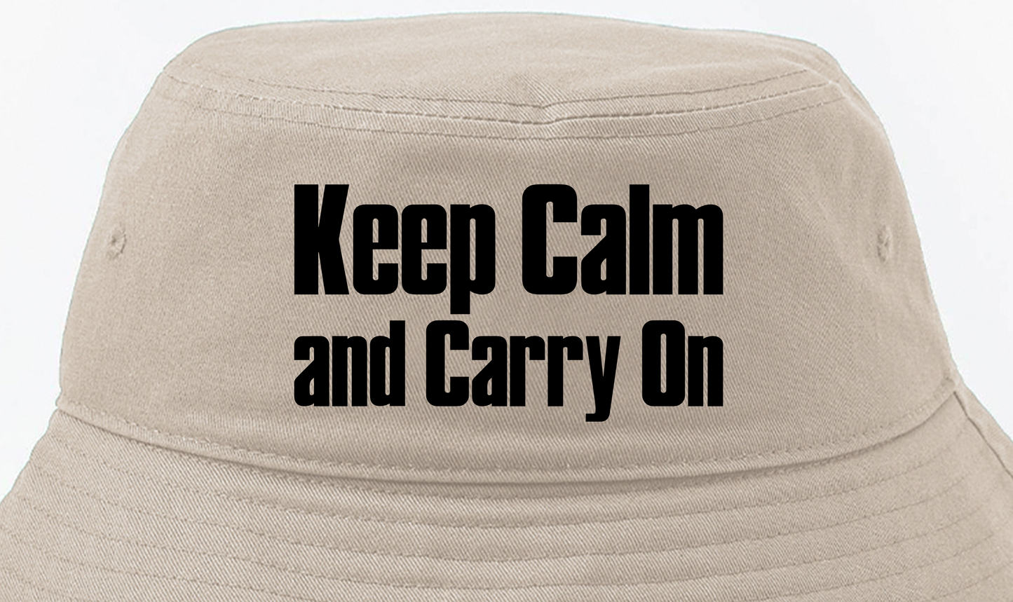 Keep Calm and Carry On Black Bucket Hat