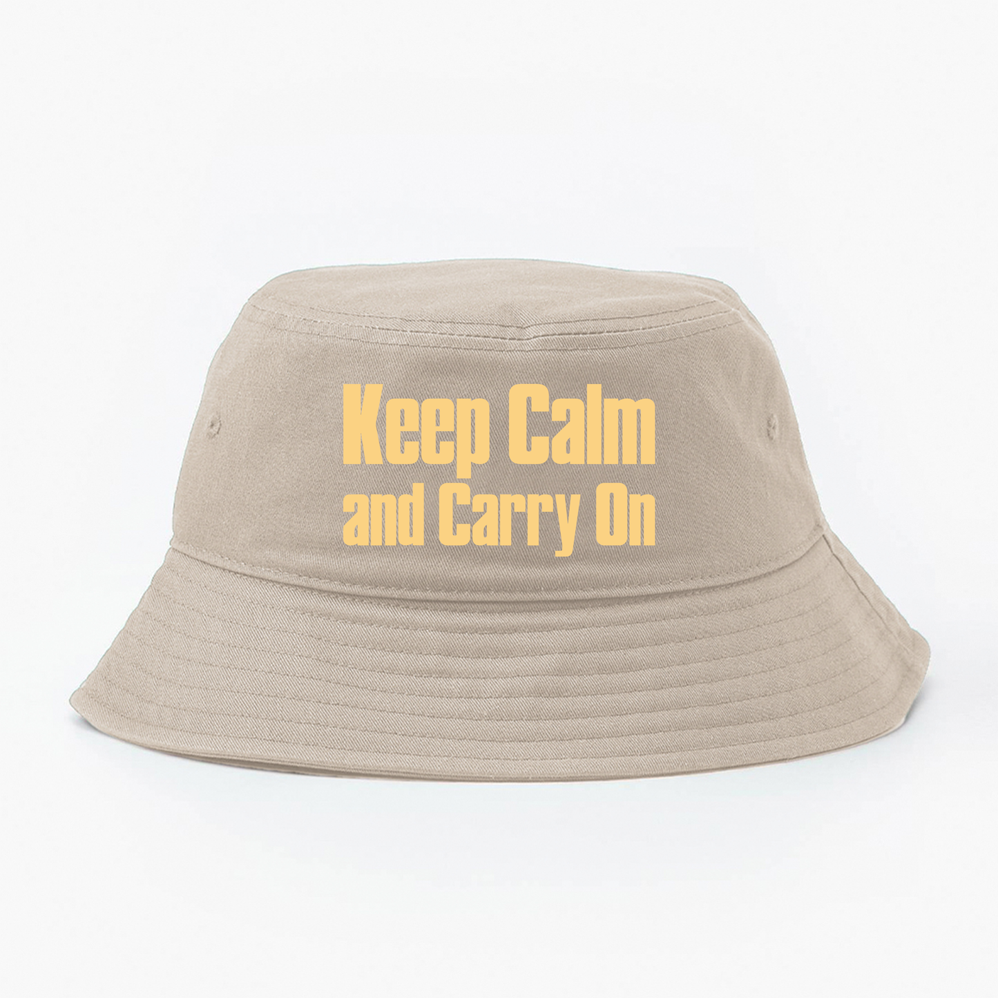 Keep Calm and Carry On Light Yellow Bucket Hat