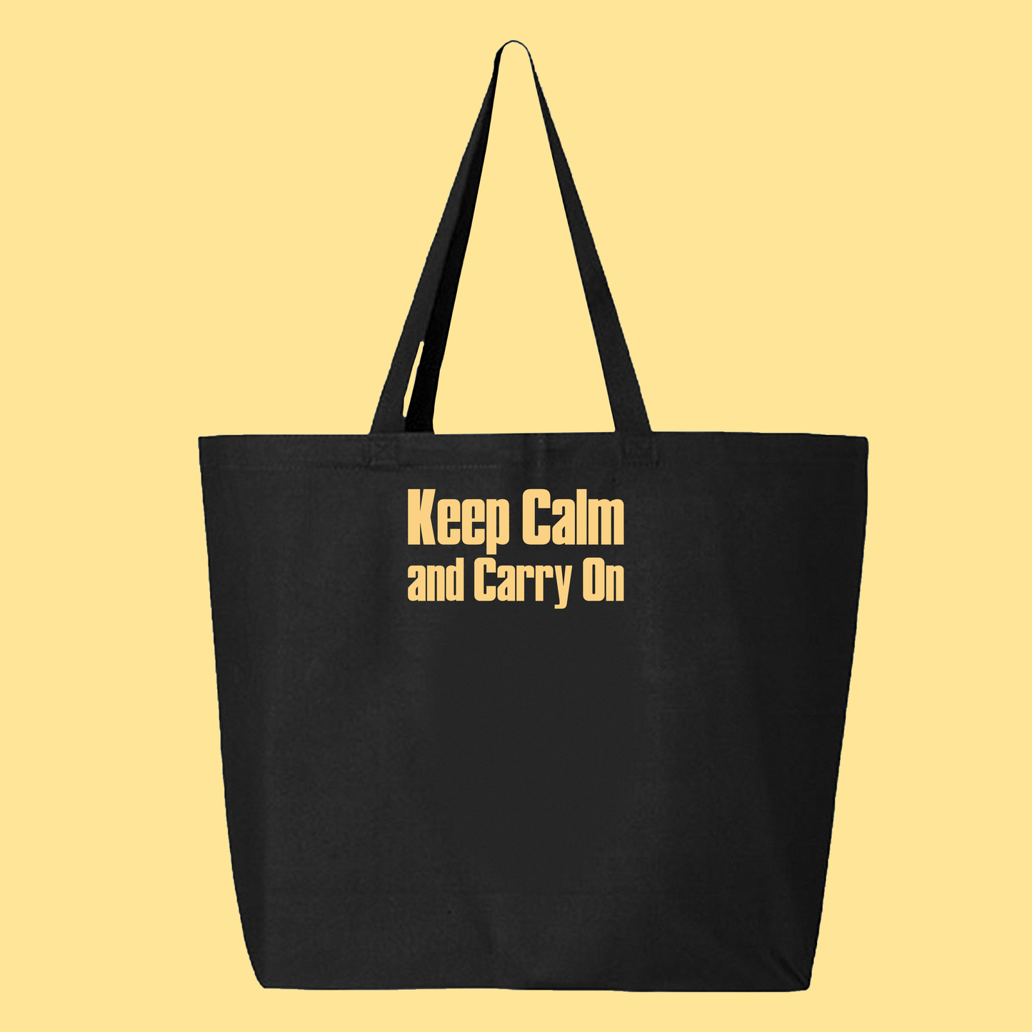 Keep Calm and Carry On Light Yellow Tote Bag