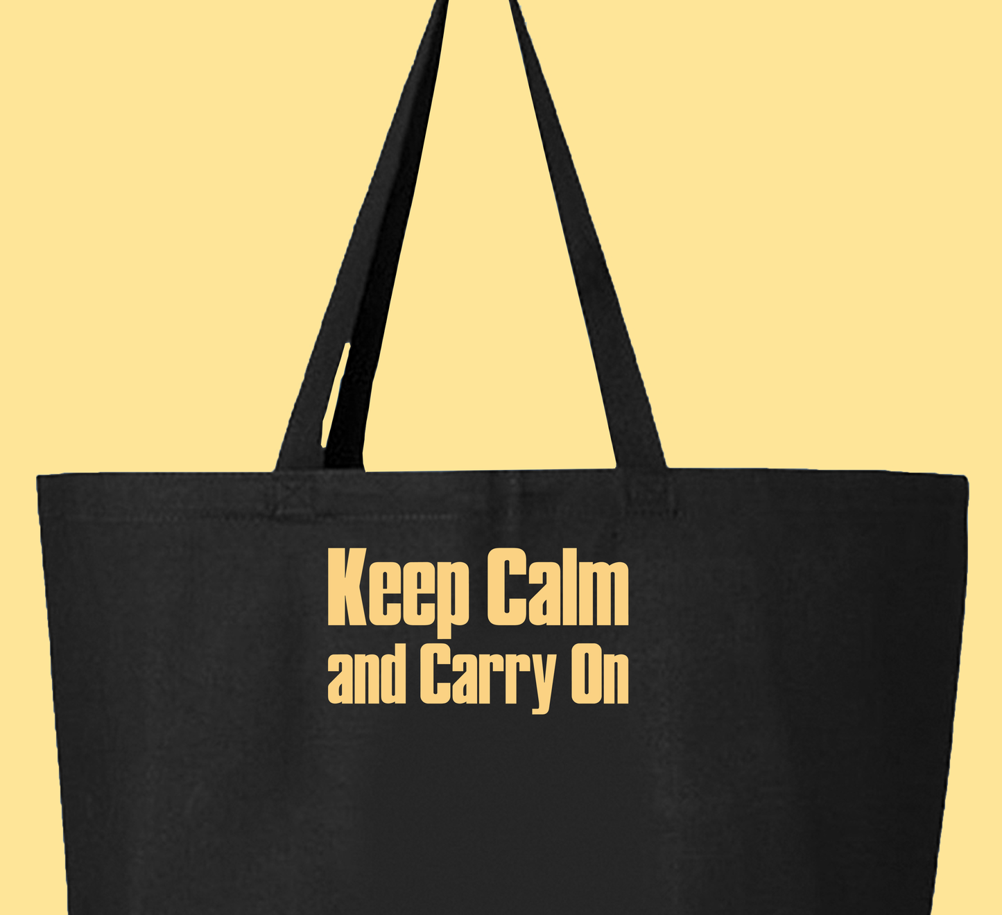 Keep Calm and Carry On Light Yellow Tote Bag