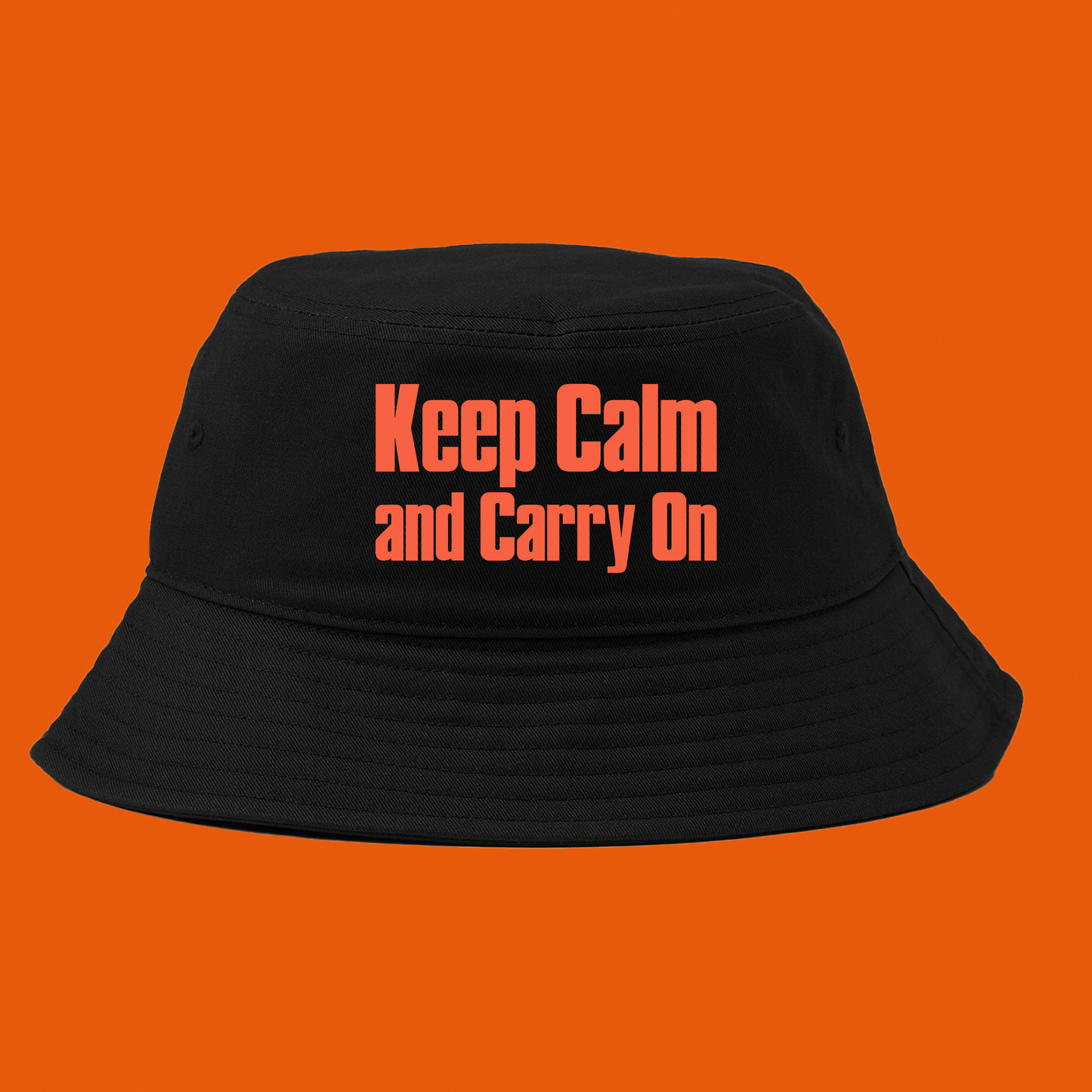 Keep Calm and Carry On Peach Bucket Hat