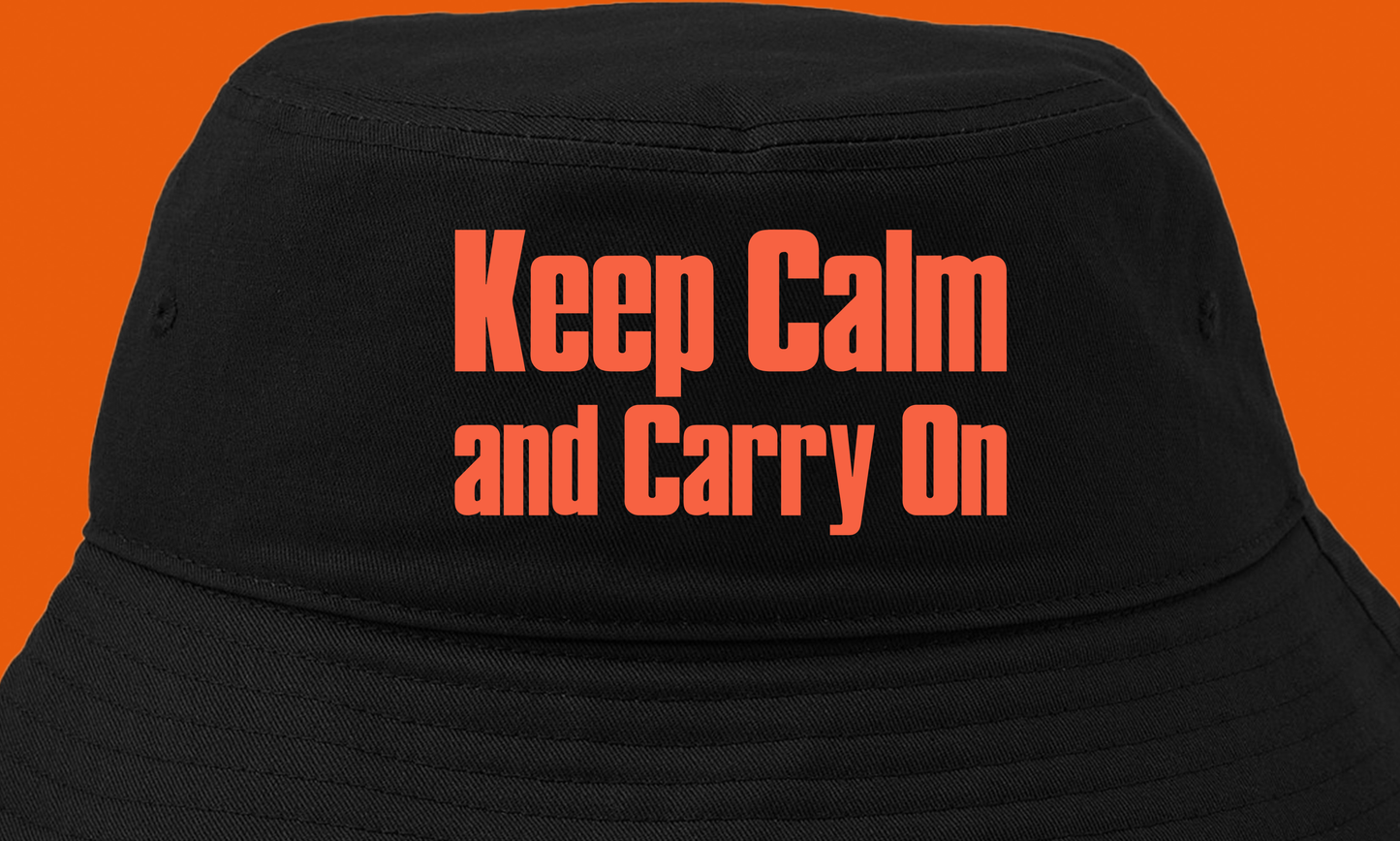 Keep Calm and Carry On Peach Bucket Hat