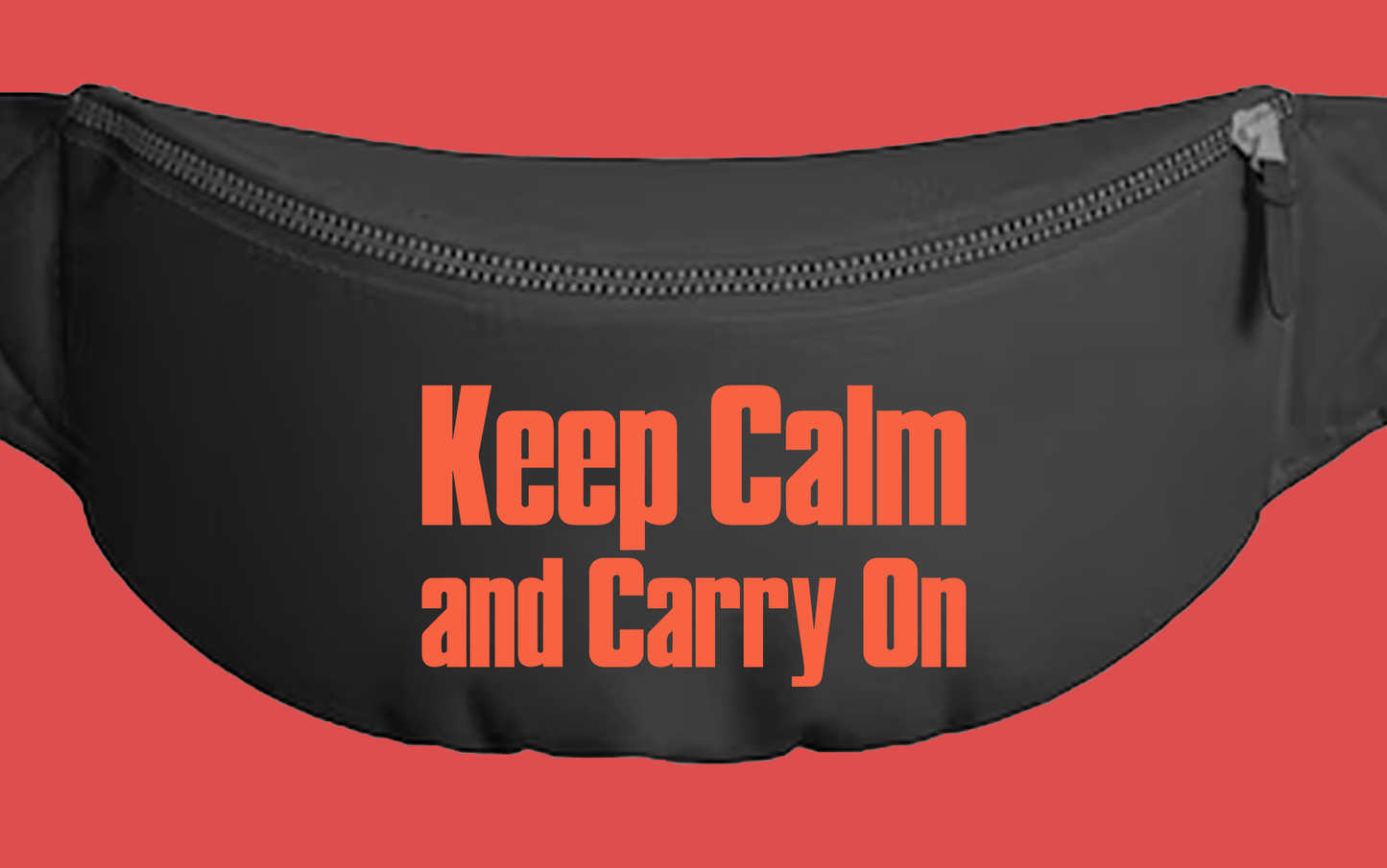 Keep Calm and Carry On Peach Fanny Pack
