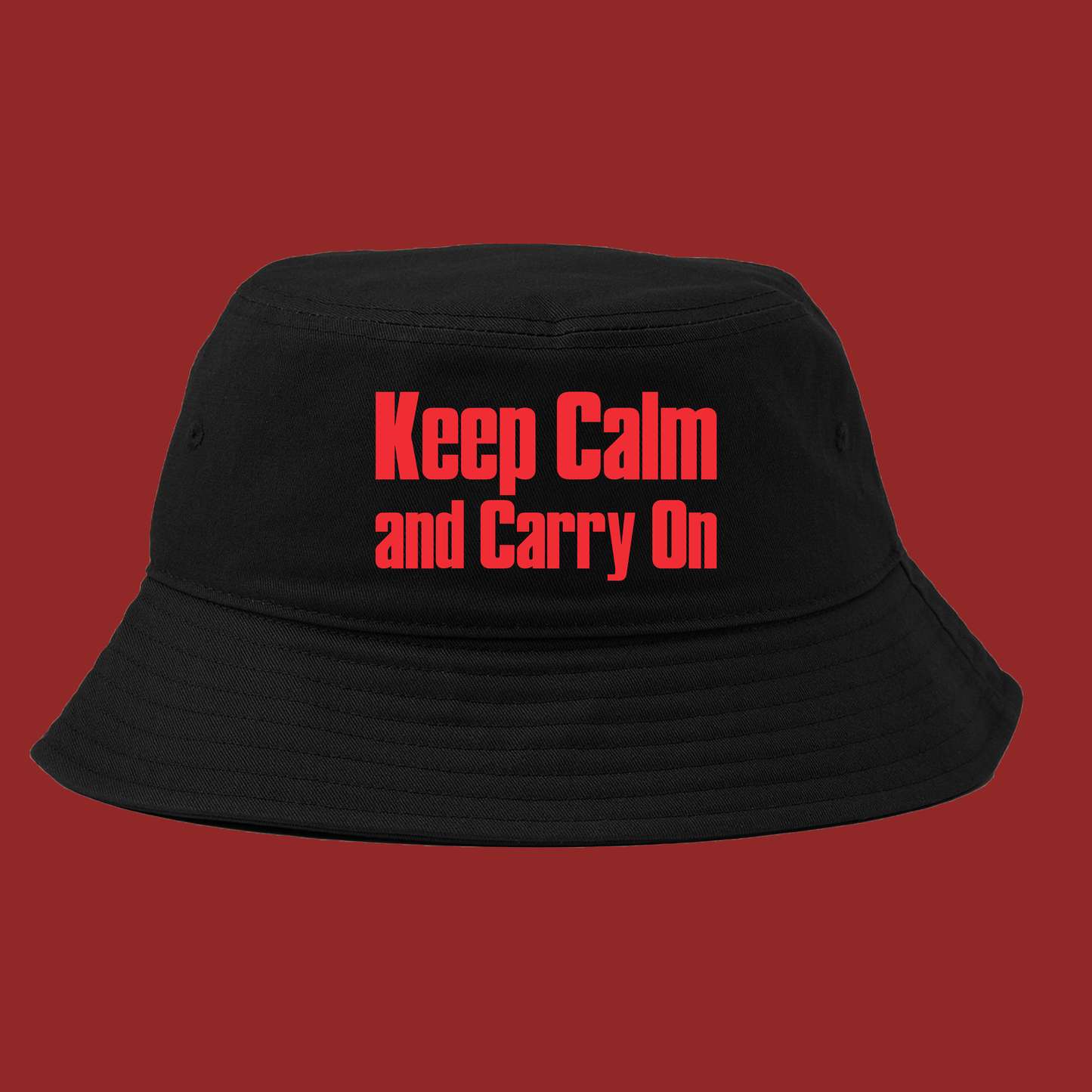 Keep Calm and Carry On Red Bucket Hat