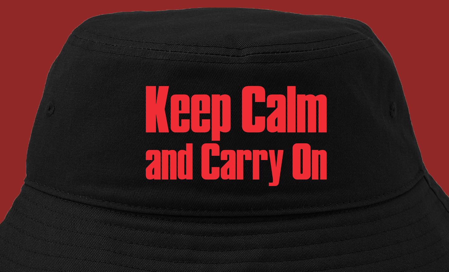 Keep Calm and Carry On Red Bucket Hat
