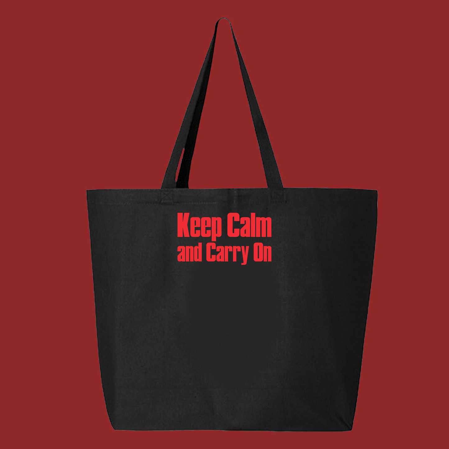 Keep Calm and Carry On Red Tote Bag