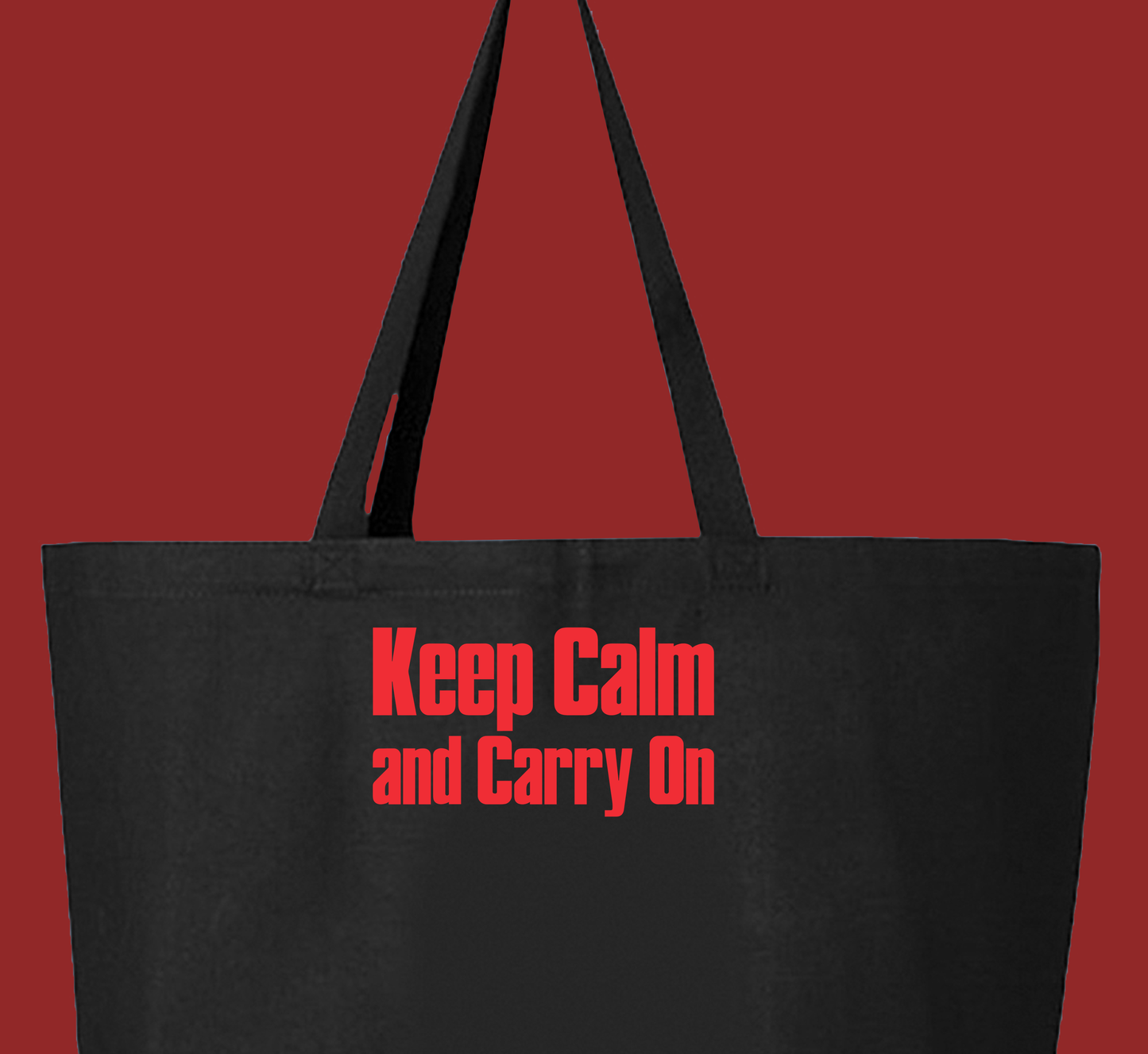 Keep Calm and Carry On Red Tote Bag