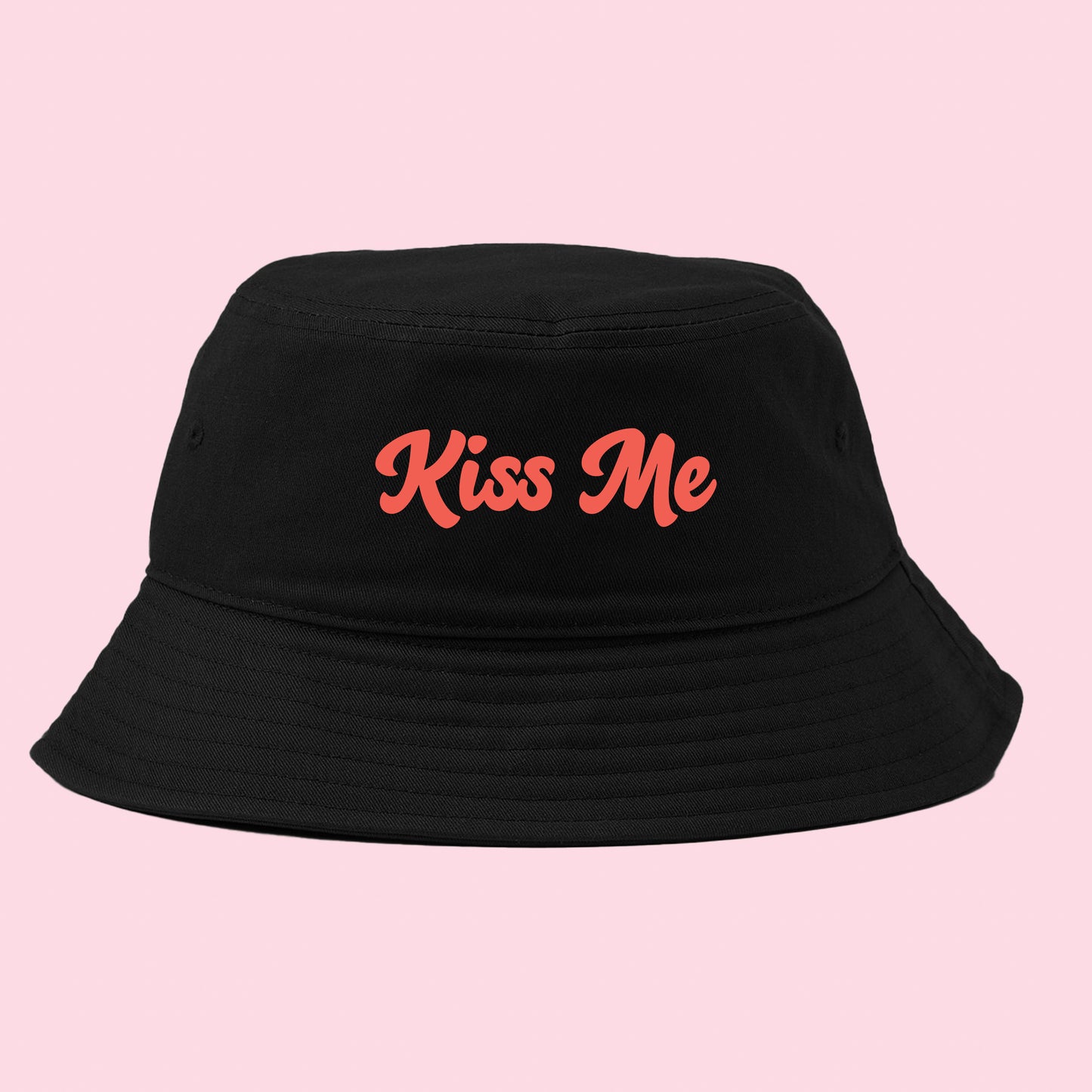 KISS ME Pink Bucket Hat