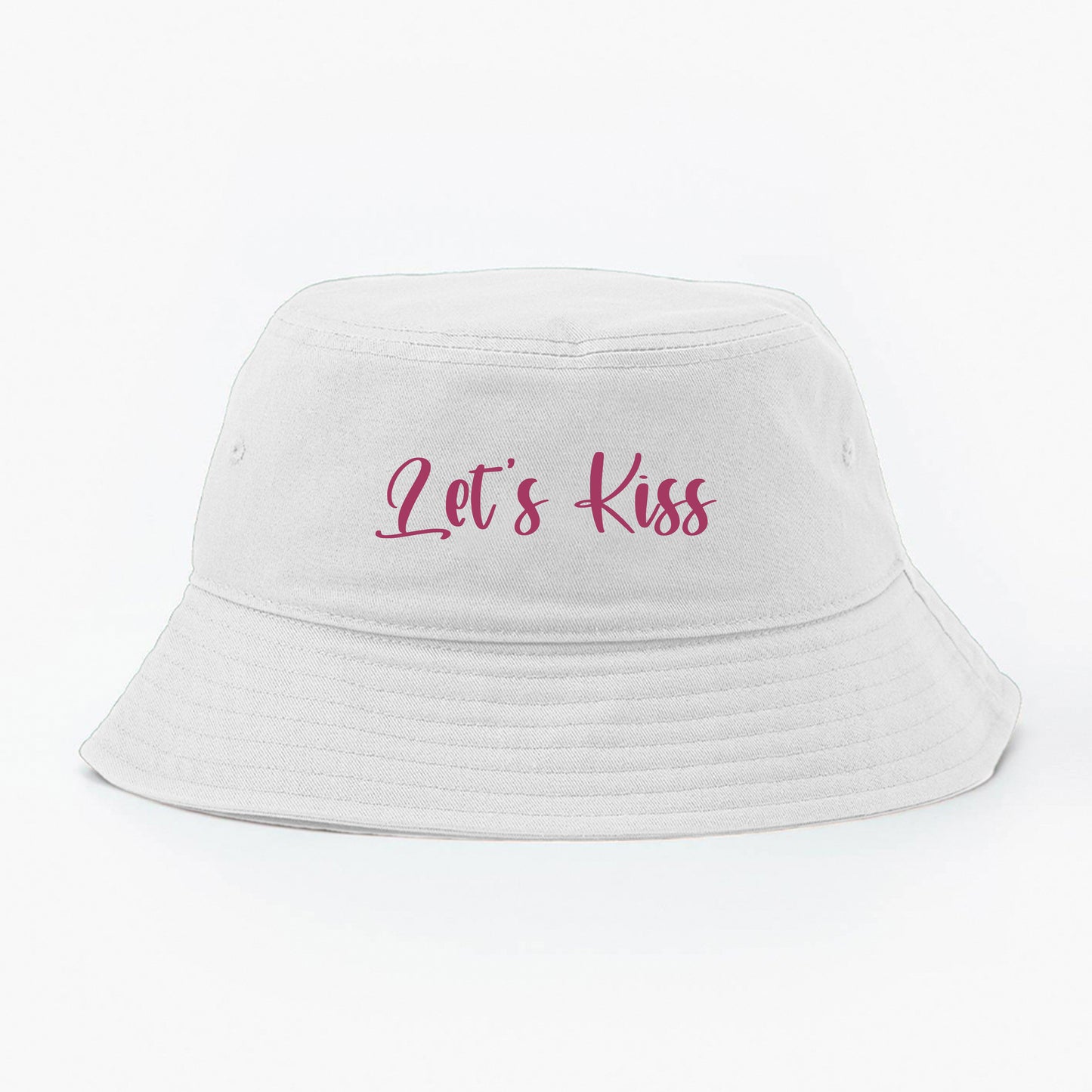 LETS KISS Dark Pink Bucket Hat