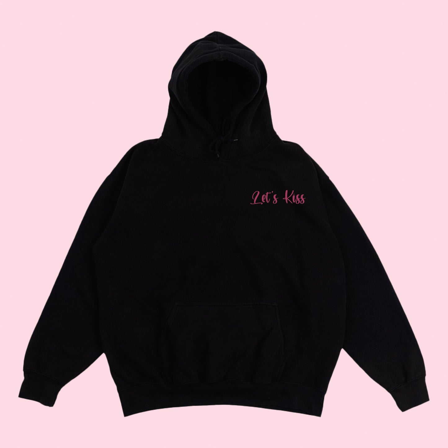 LETS KISS Dark Pink Hoodie