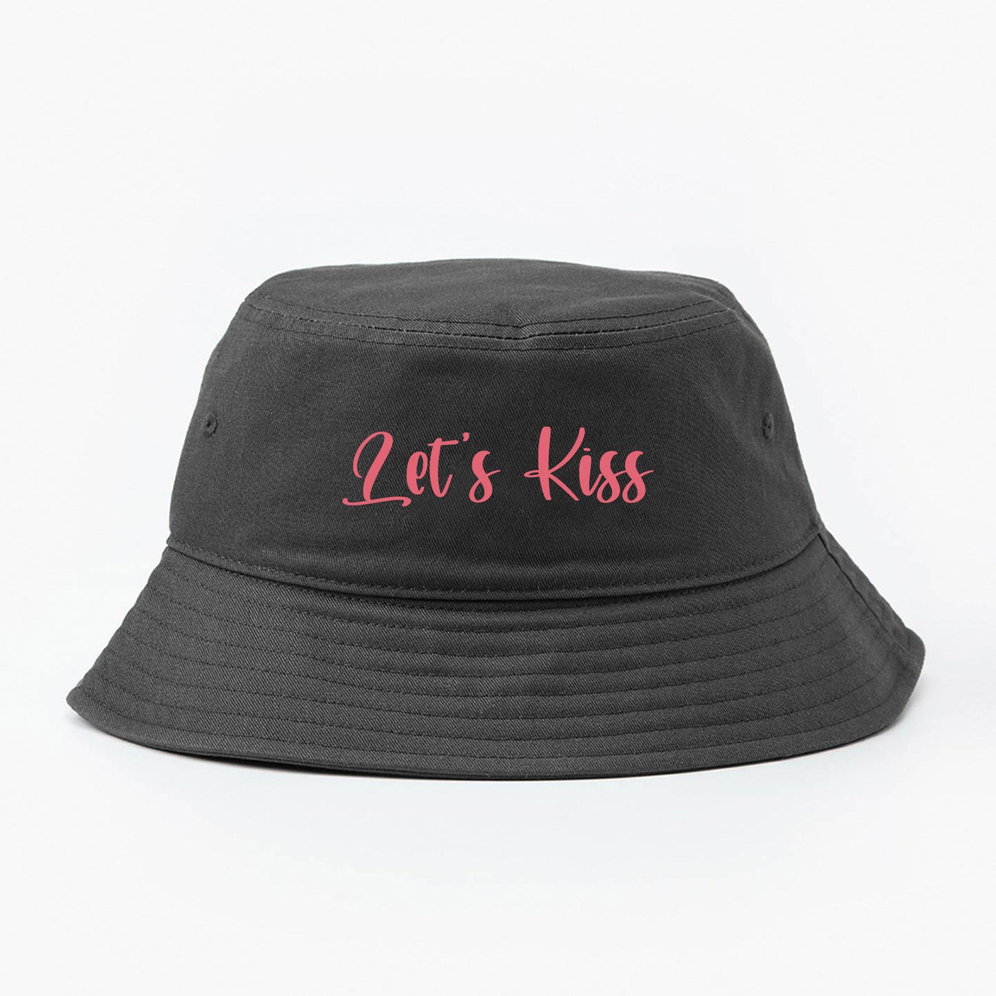 LETS KISS Pink Bucket Hat