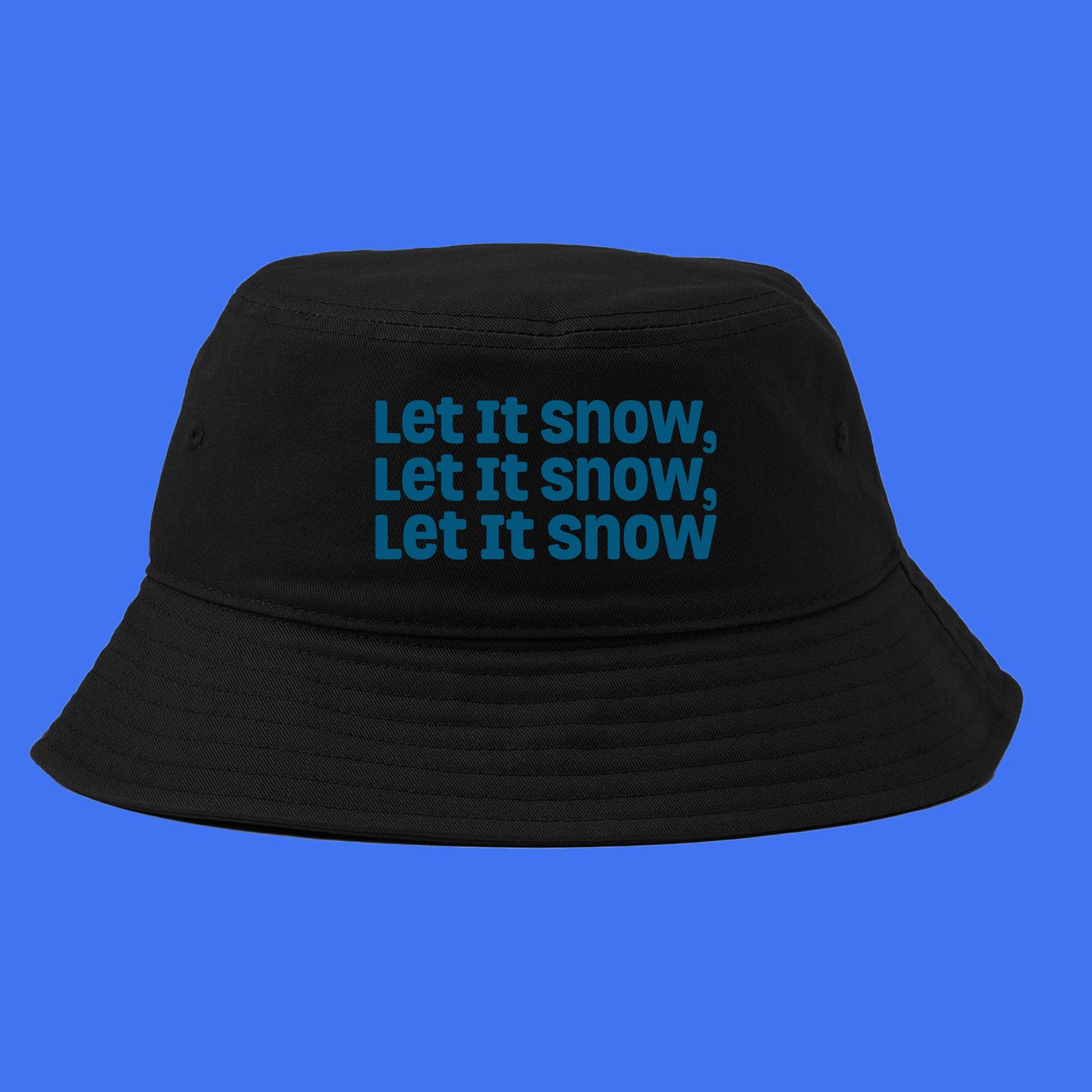Let It Snow, Let It Snow, Let It Snow Dark Blue Bucket Hat