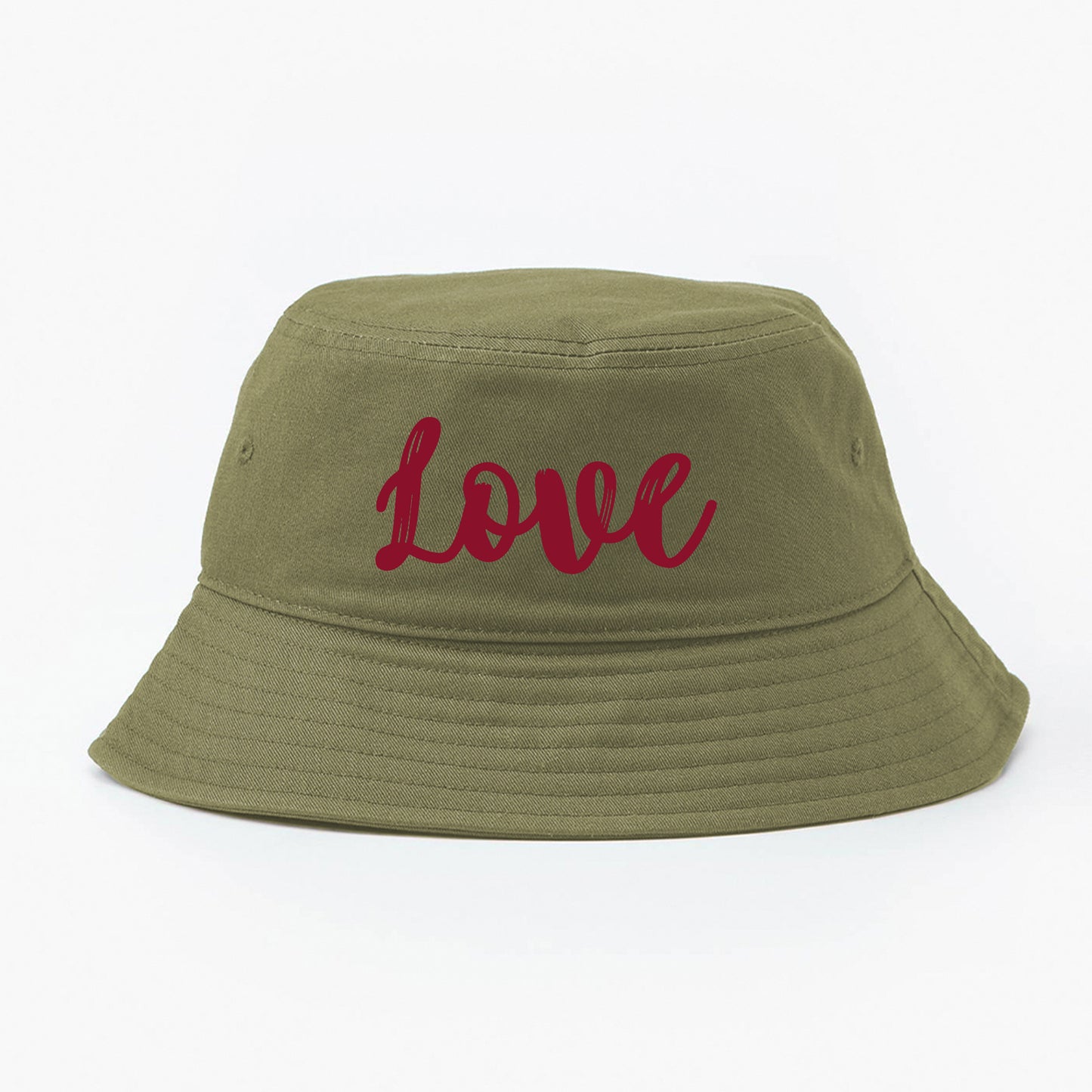 Love Dark Red Bucket Hat
