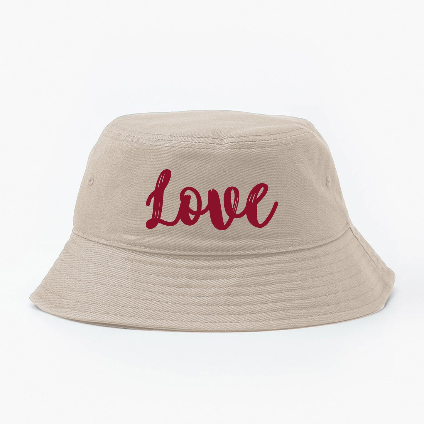 Love Dark Red Bucket Hat