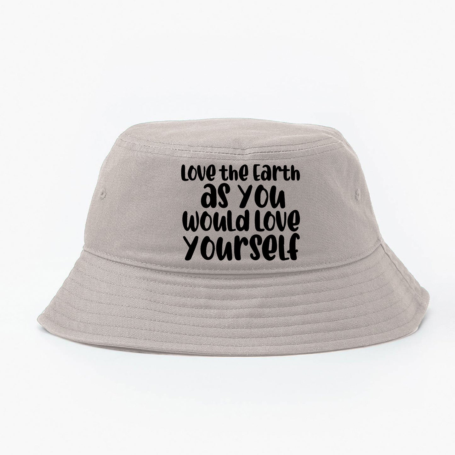 Love the Earth as You Would Love Yourself Black Bucket Hat