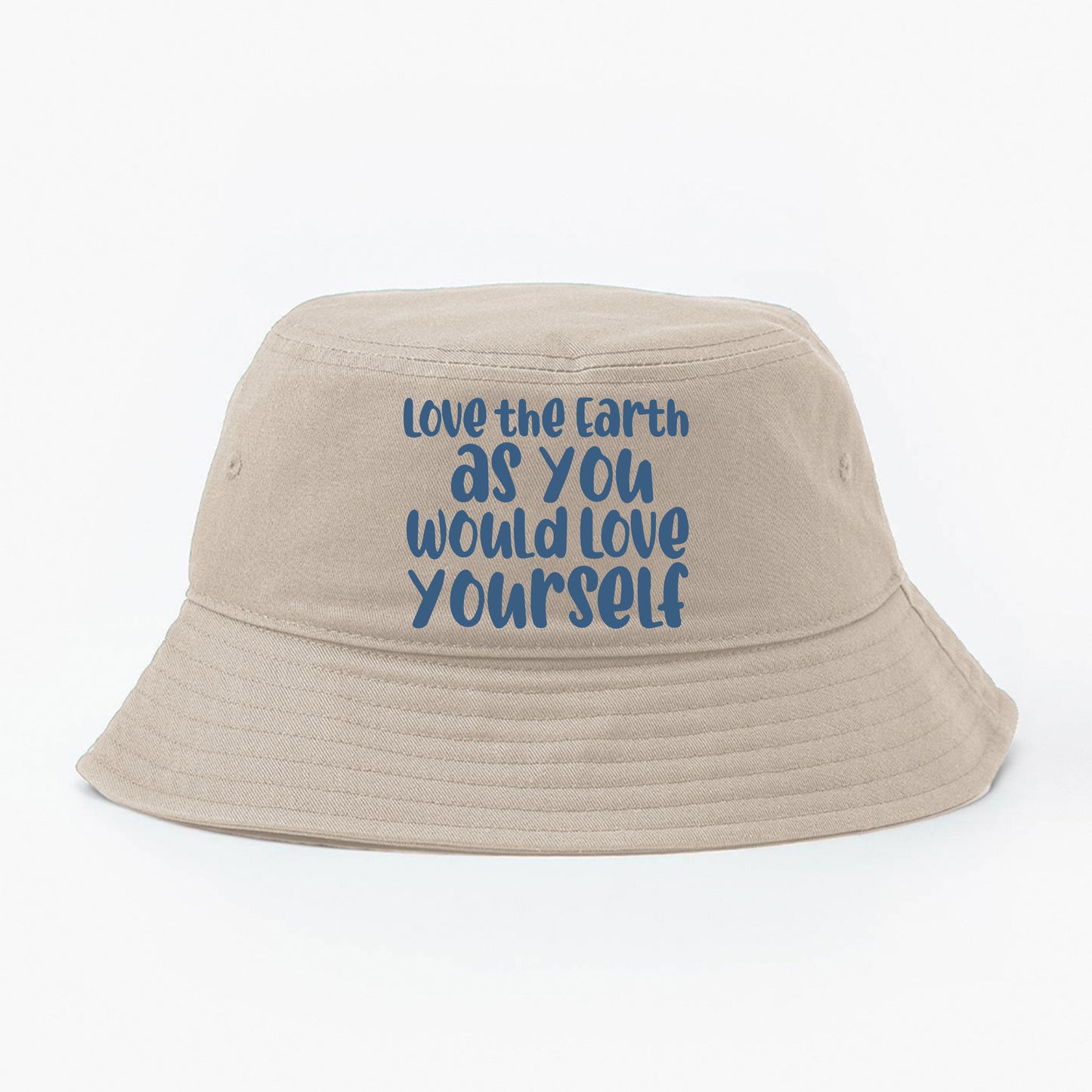 Love the Earth as You Would Love Yourself Blue Bucket Hat
