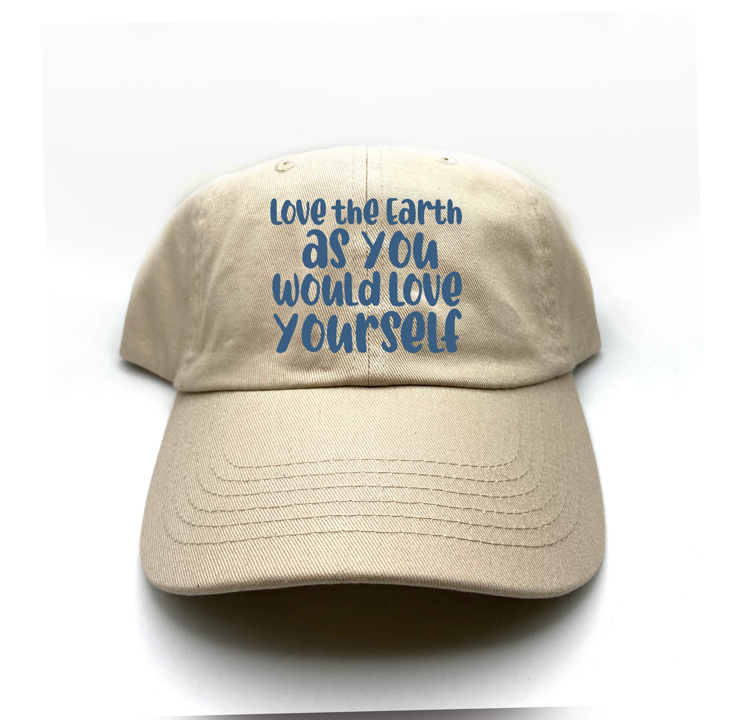 Love the Earth as You Would Love Yourself Blue Dad Hat