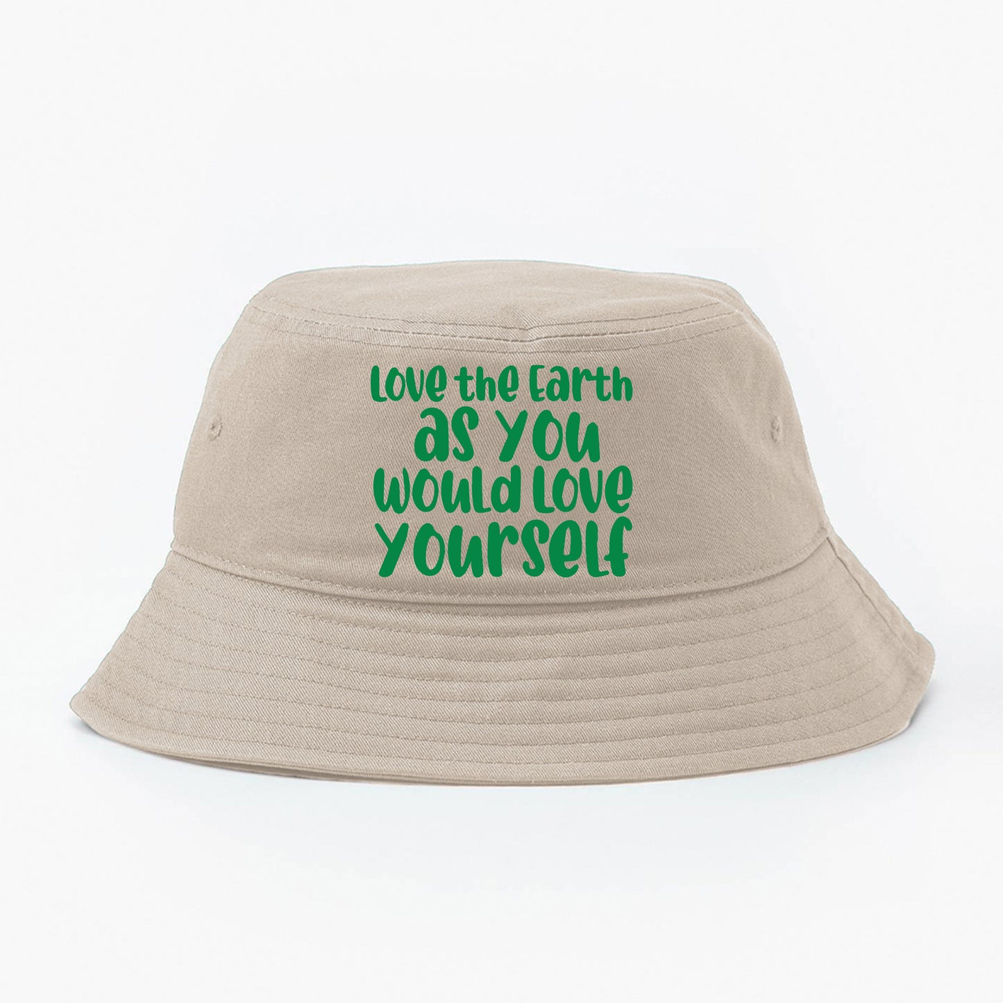 Love the Earth as You Would Love Yourself Green Bucket Hat
