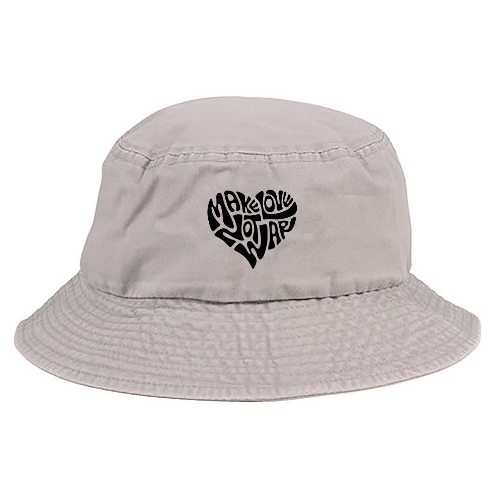 Make Love, Not War Black Bucket Hat